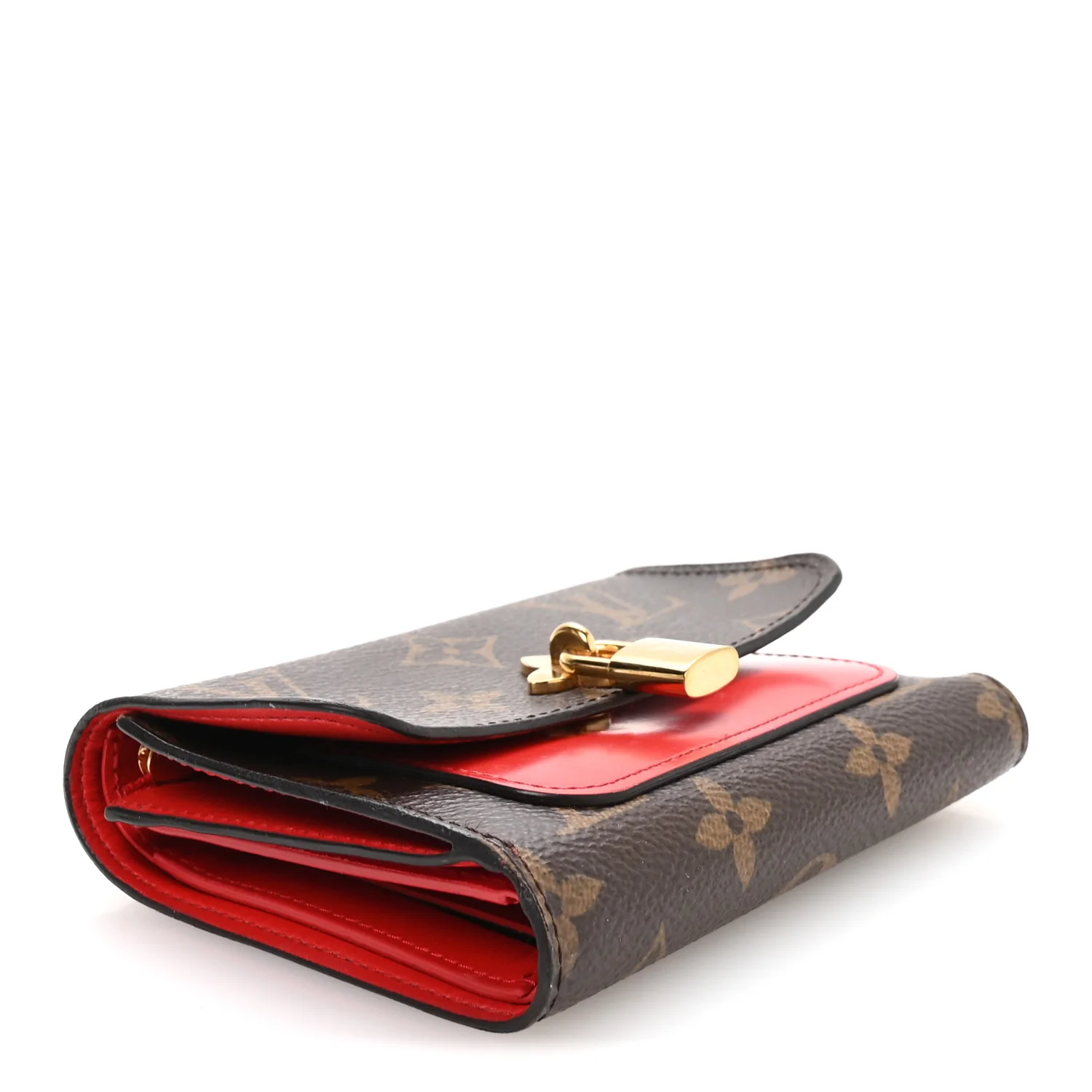 Monogram Flower Lock Compact Wallet Coquelicot - Image 4