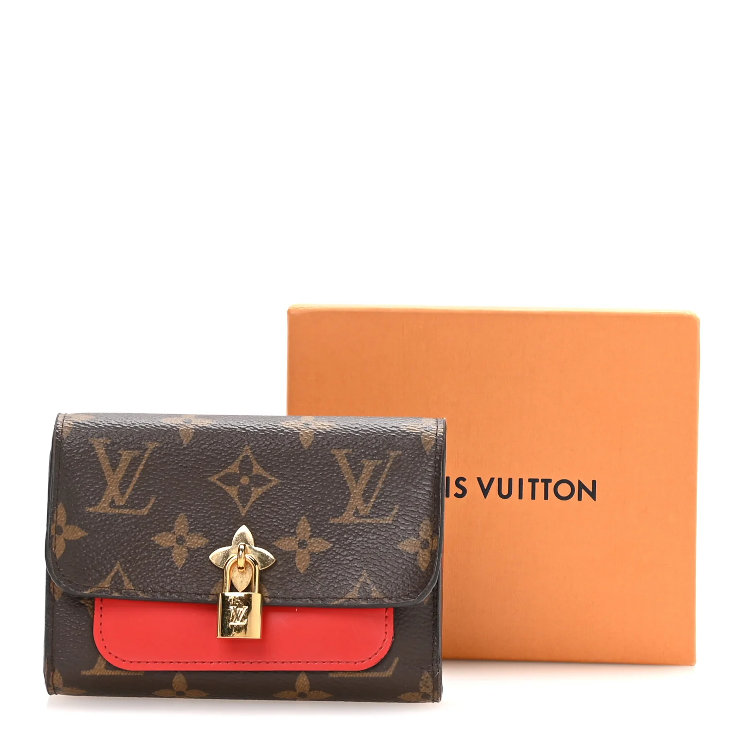 Monogram Flower Lock Compact Wallet Coquelicot - Image 8