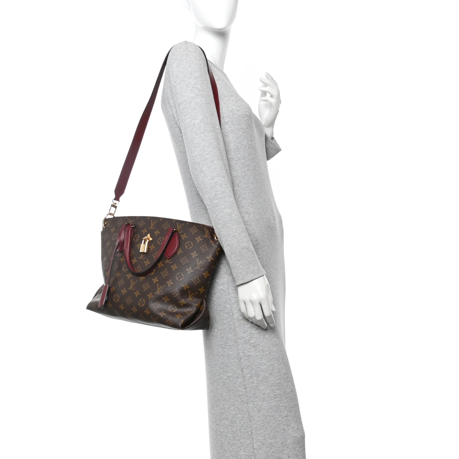Monogram Flower Zipped Tote MM Bordeaux - Image 2