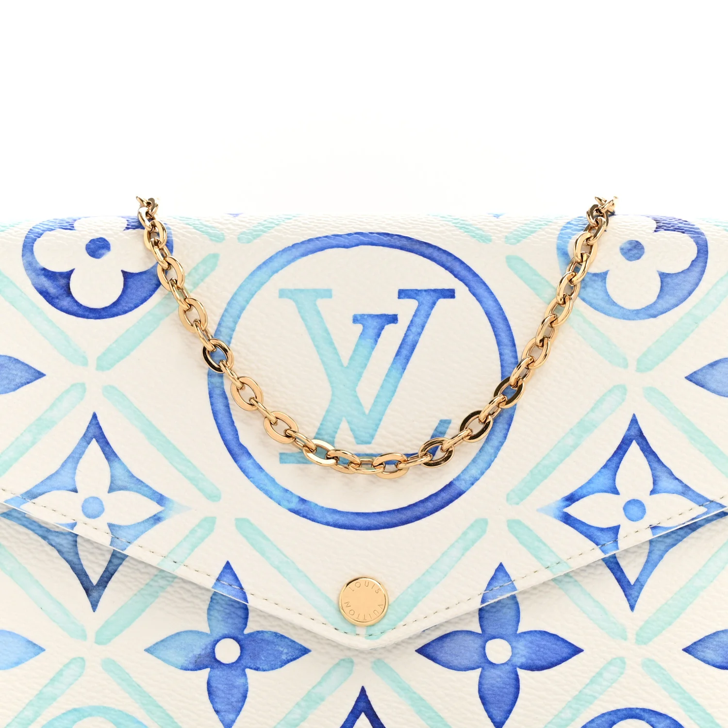 Monogram Giant By The Pool 2.0 Felicie Pochette Chain Wallet Lagoon Blue - Image 8