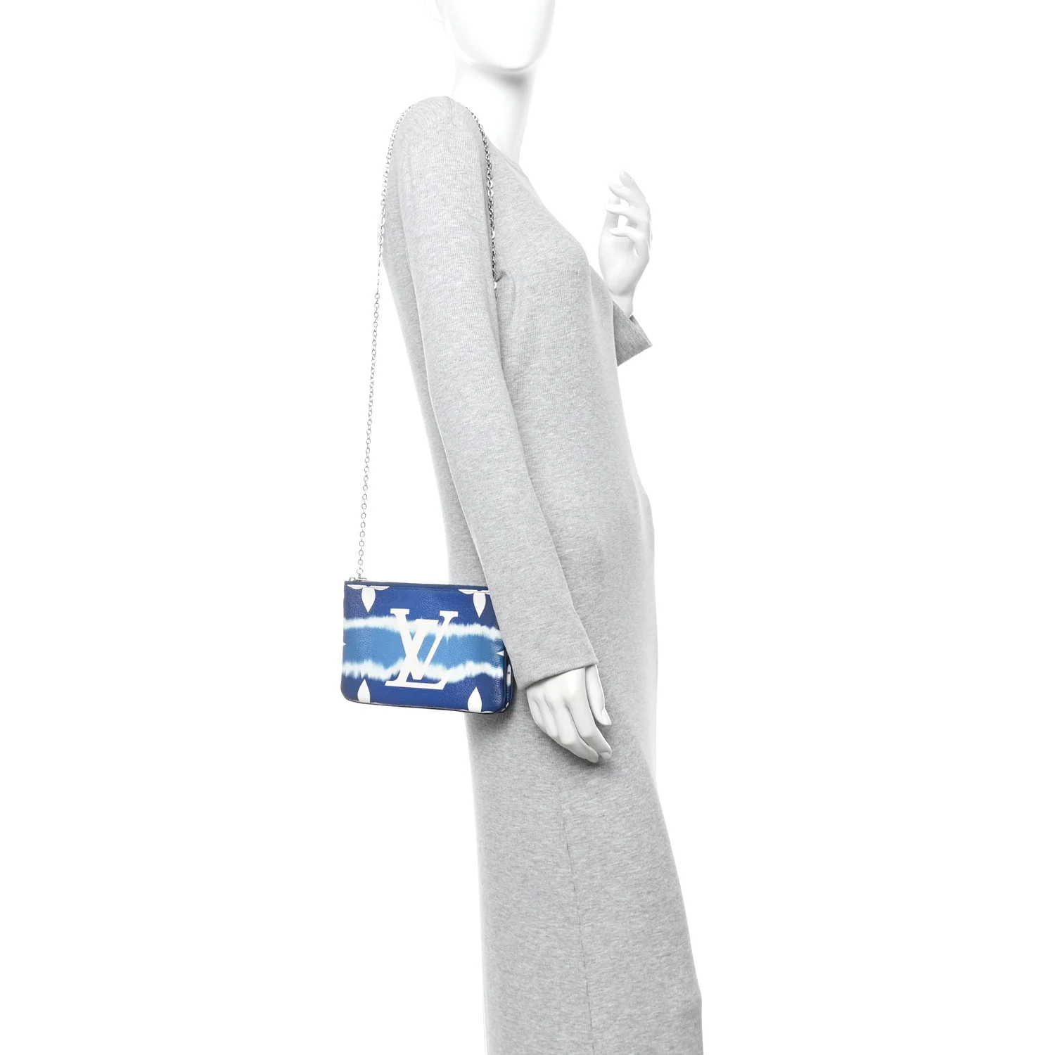 Monogram Giant Escale Double Zip Pochette Blue - Image 2