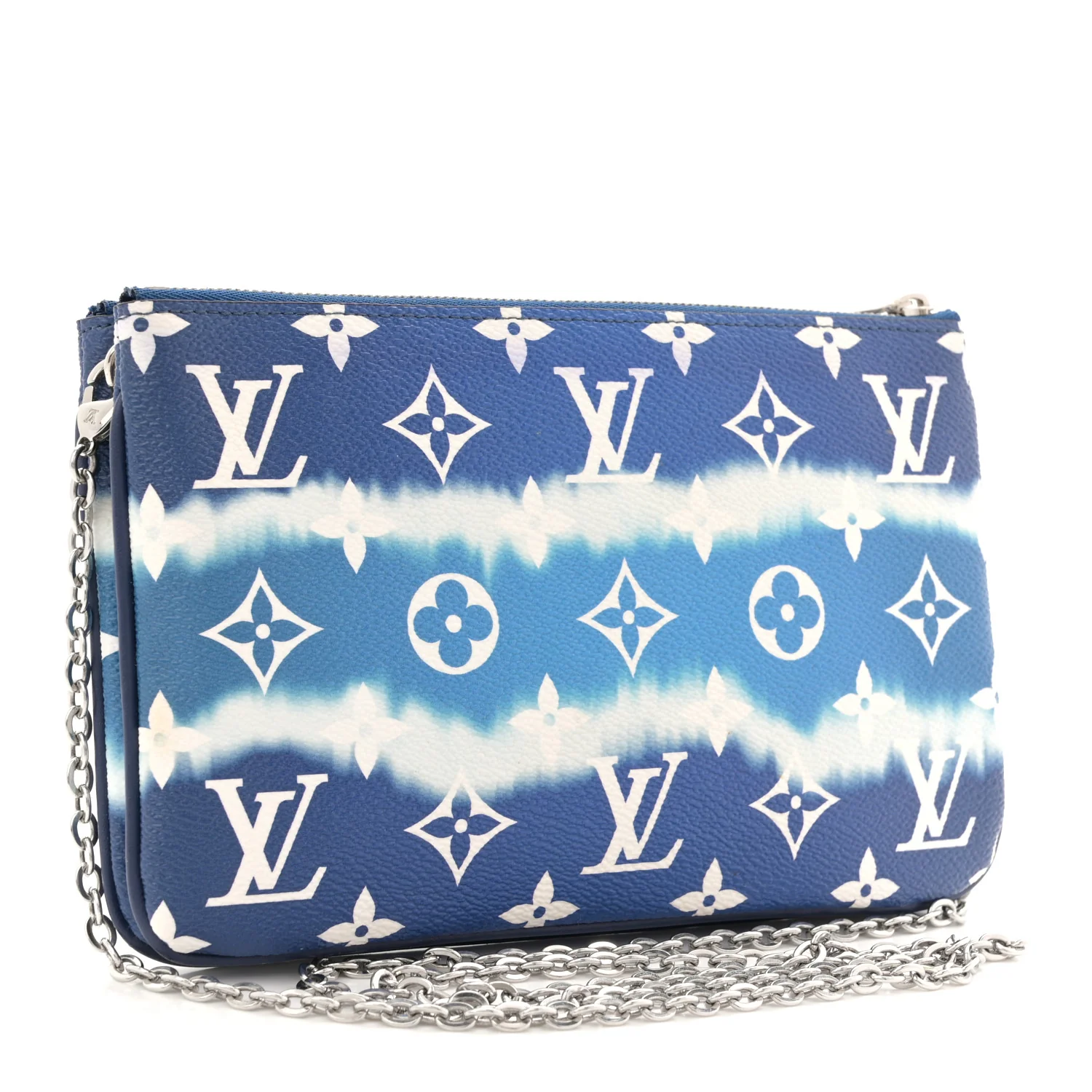 Monogram Giant Escale Double Zip Pochette Blue - Image 3