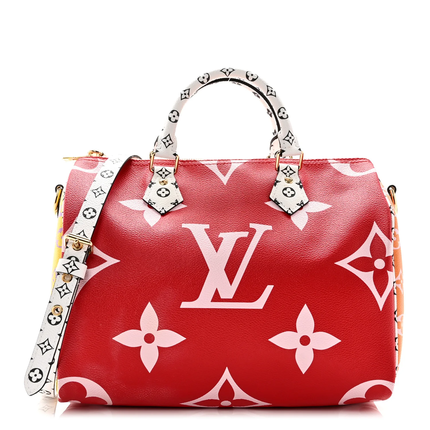Monogram Giant Speedy Bandouliere 30 Rouge