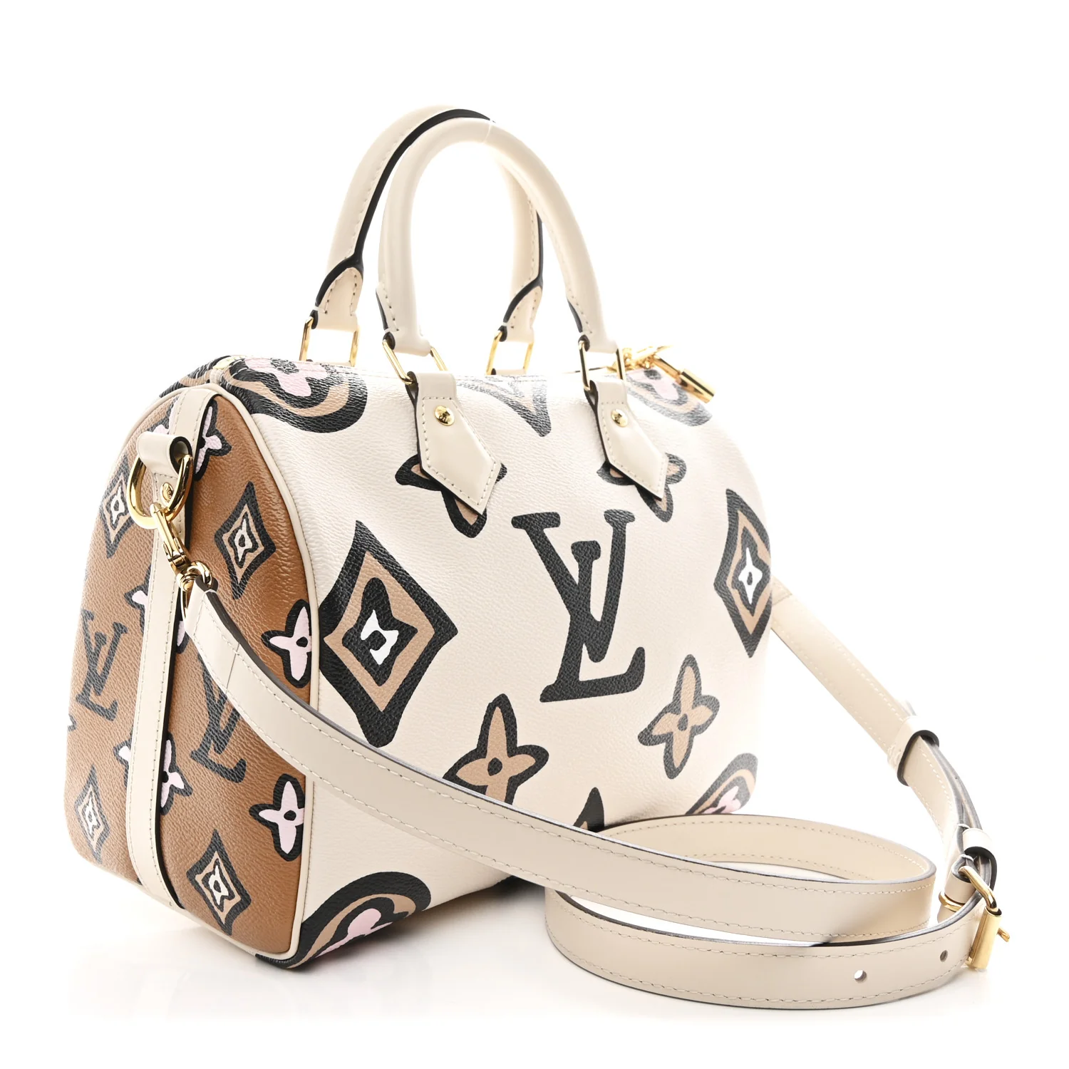 Monogram Giant Wild At Heart Speedy Bandouliere 25 Creme - Image 3