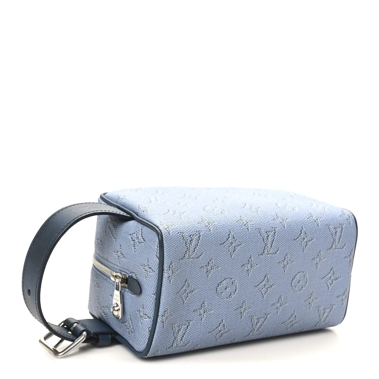 Monogram Heritage Locker Dopp Kit Toilet Pouch Blue - Image 4
