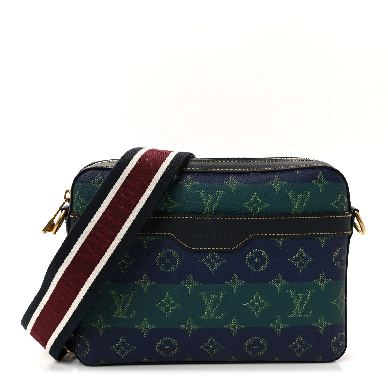 Monogram Heritage Stripes Trio Messenger Blue