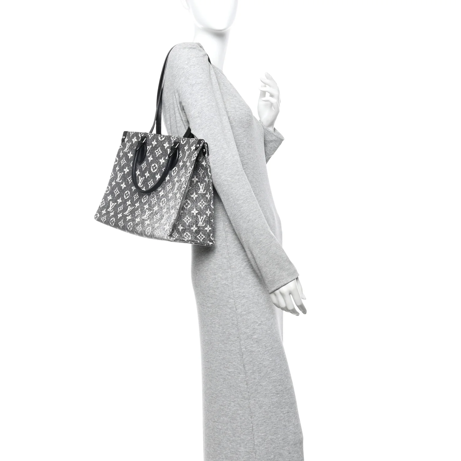 Monogram Jacquard Denim Onthego MM Black - Image 2