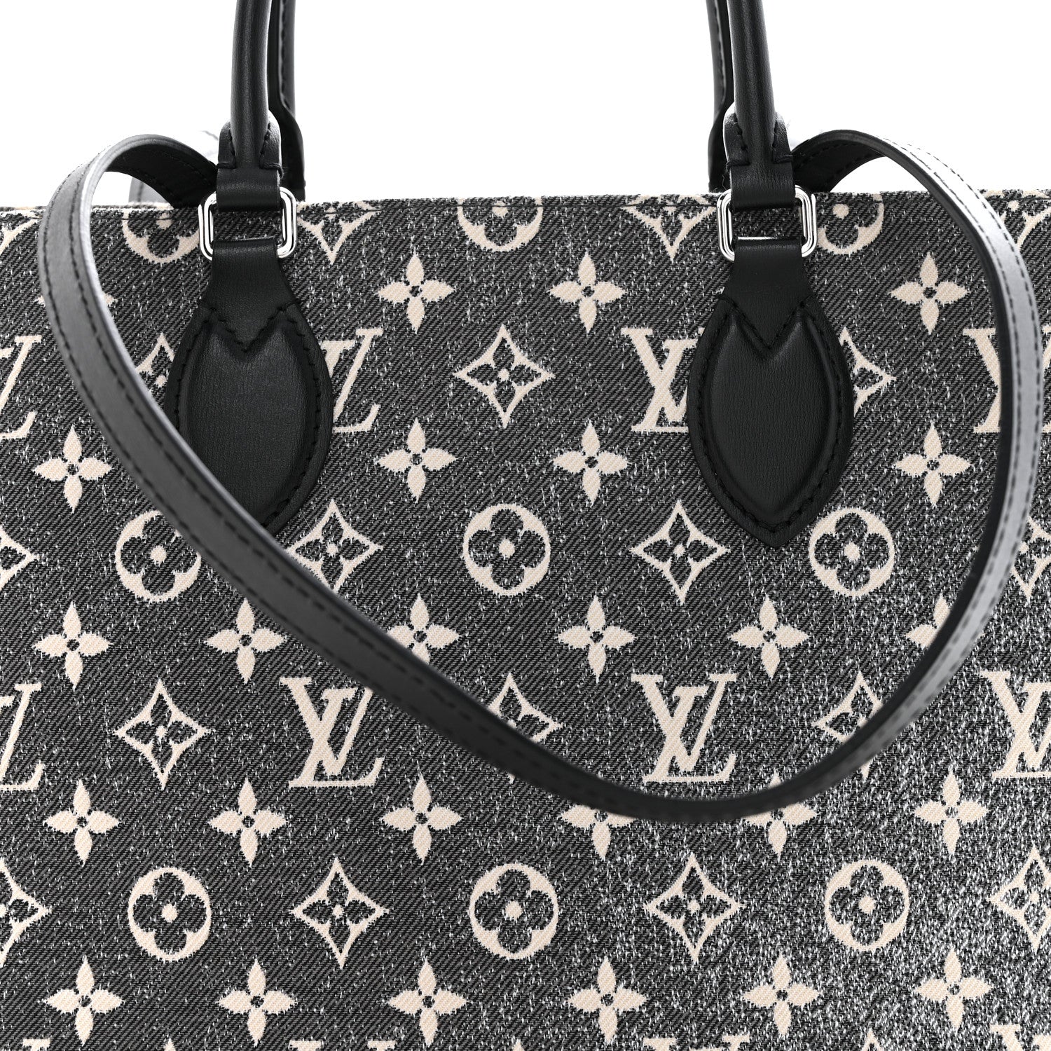 Monogram Jacquard Denim Onthego MM Black - Image 7
