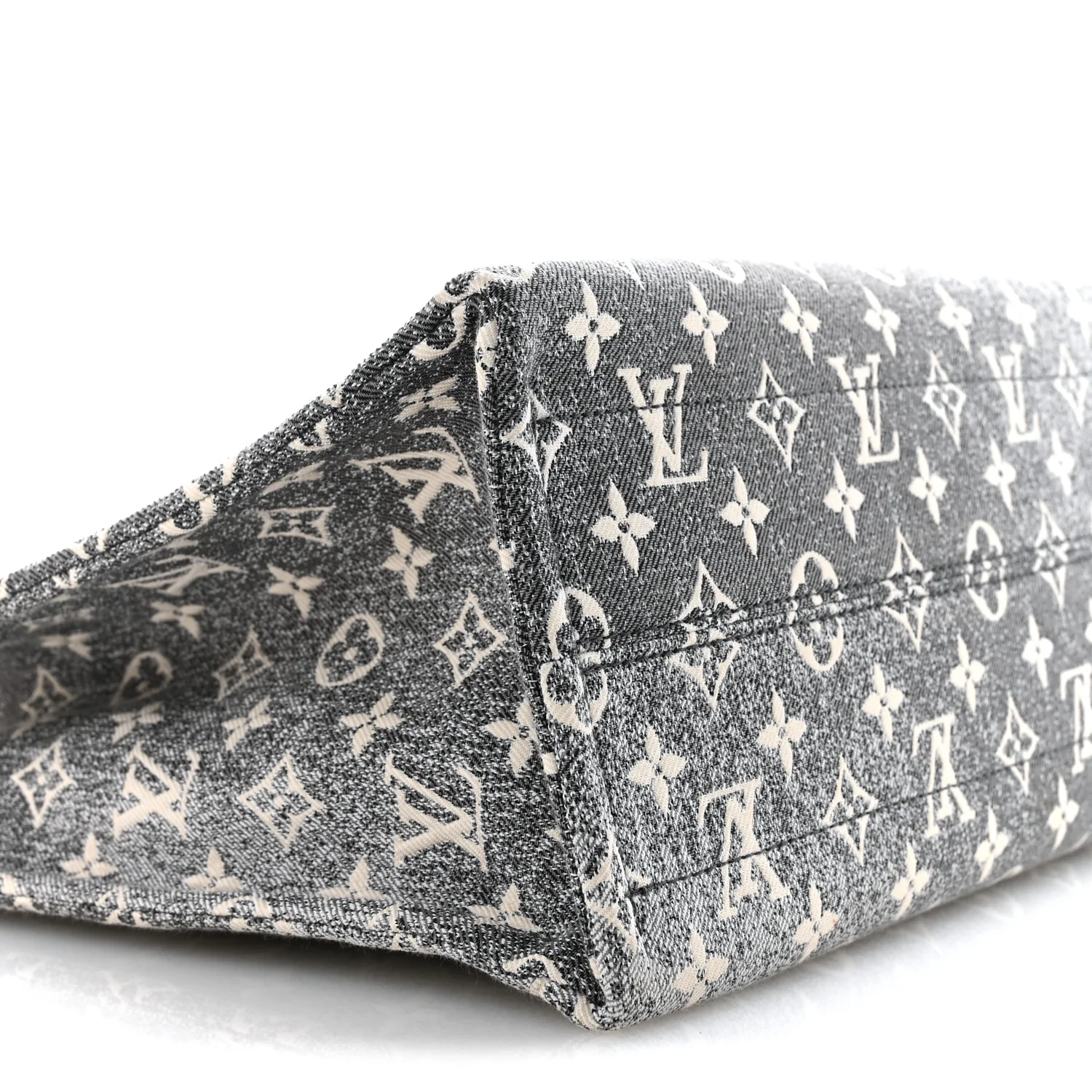 Monogram Jacquard Denim Onthego MM Black - Image 8