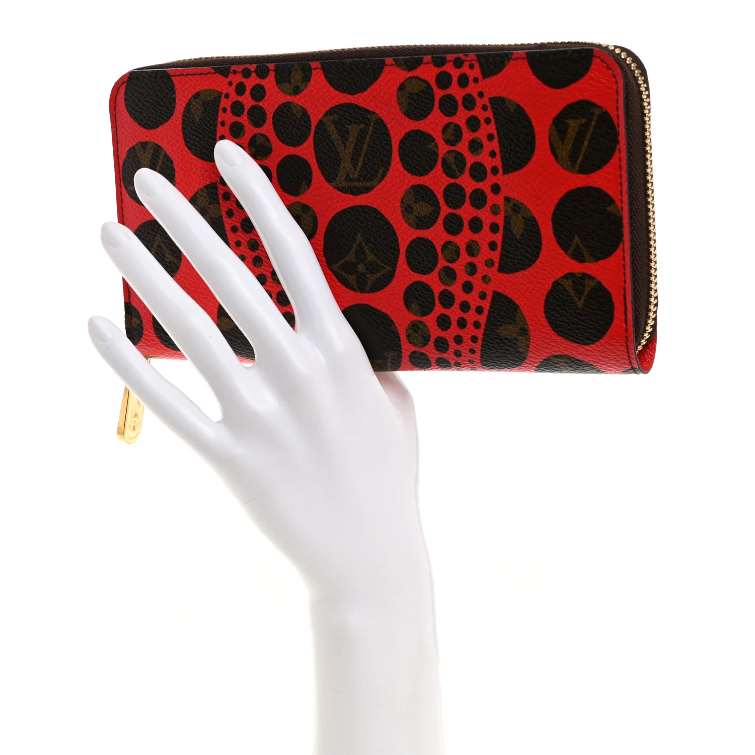Monogram Kusama Pumpkin Dots Zippy Wallet Red - Image 2