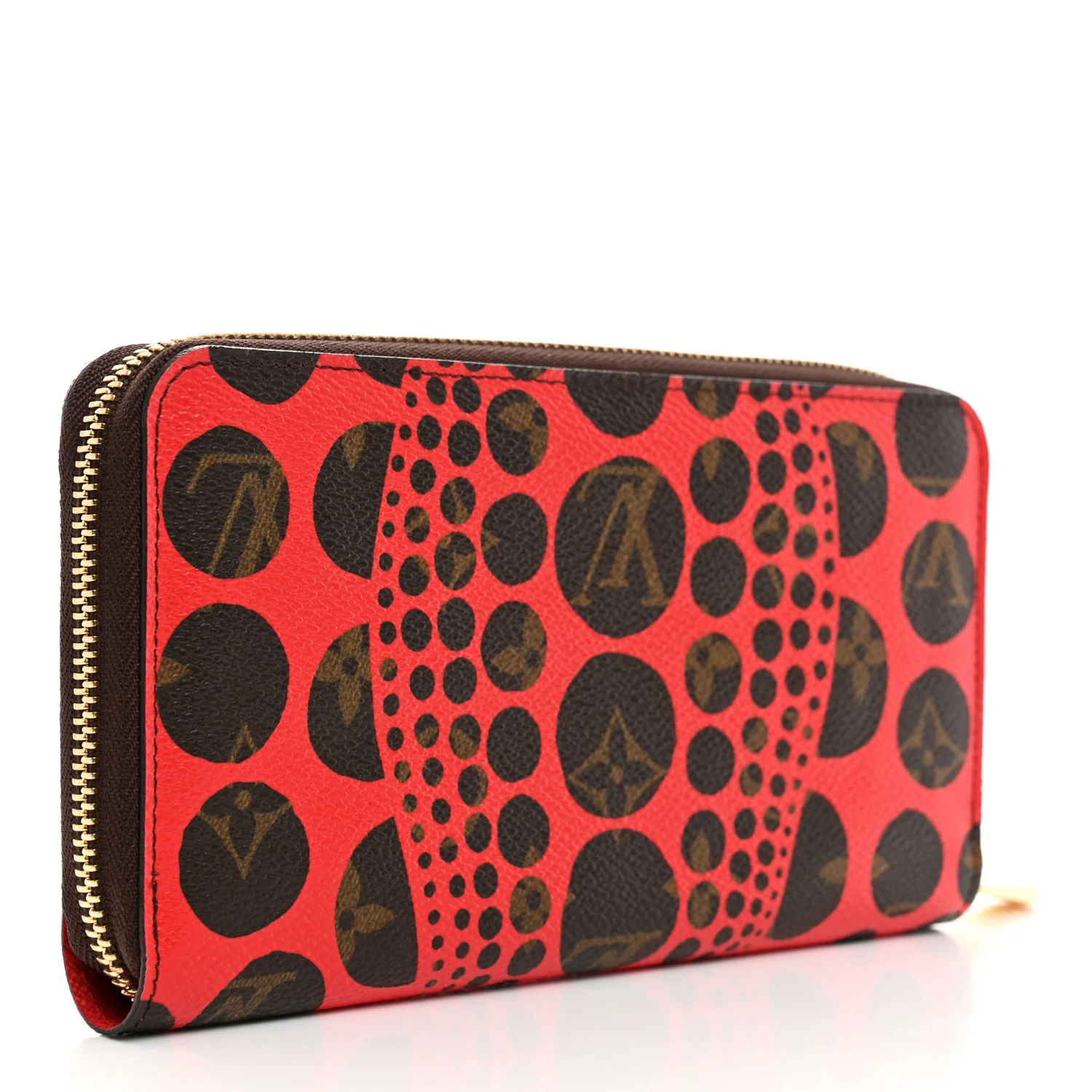Monogram Kusama Pumpkin Dots Zippy Wallet Red - Image 3