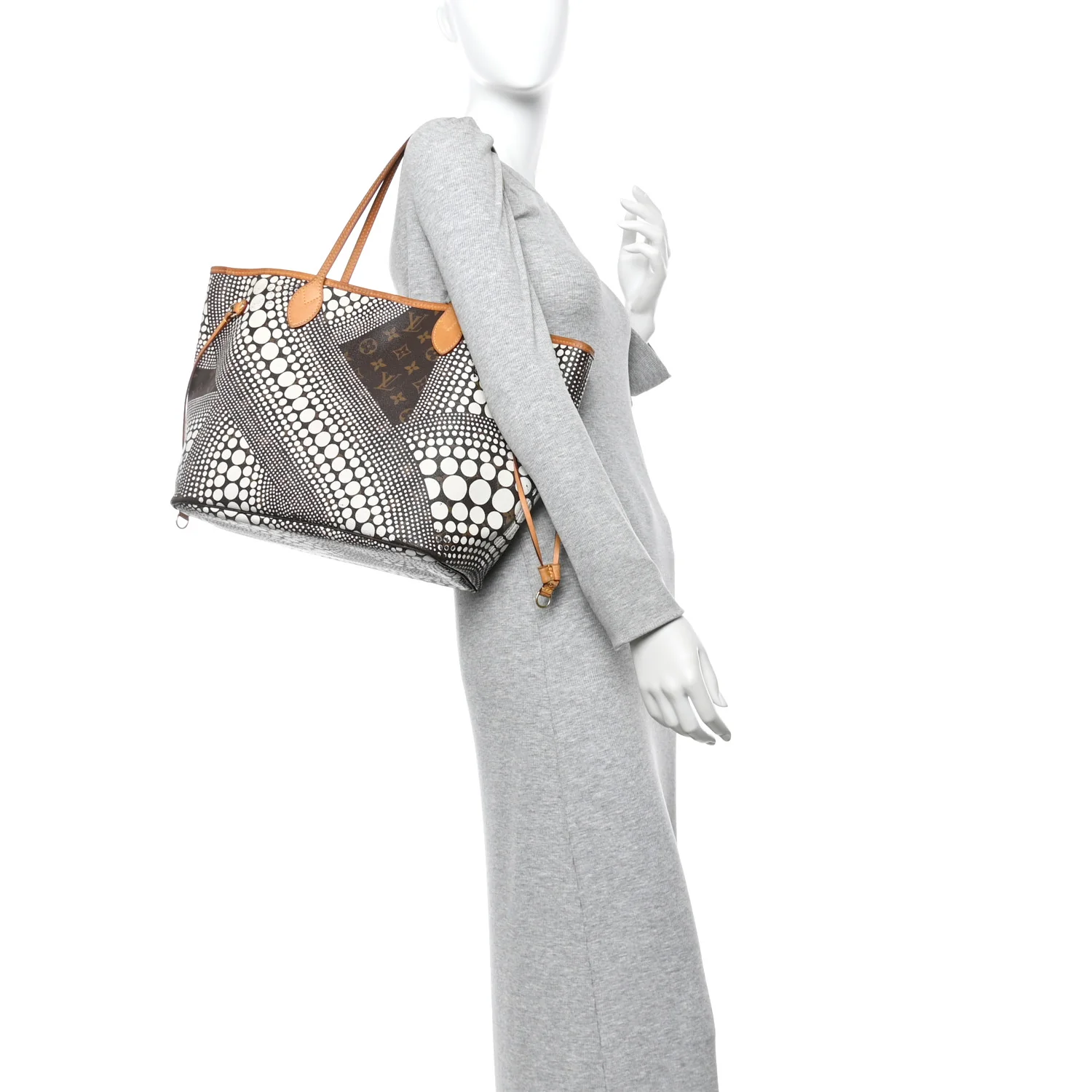 Monogram Kusama Waves Neverfull MM White - Image 3
