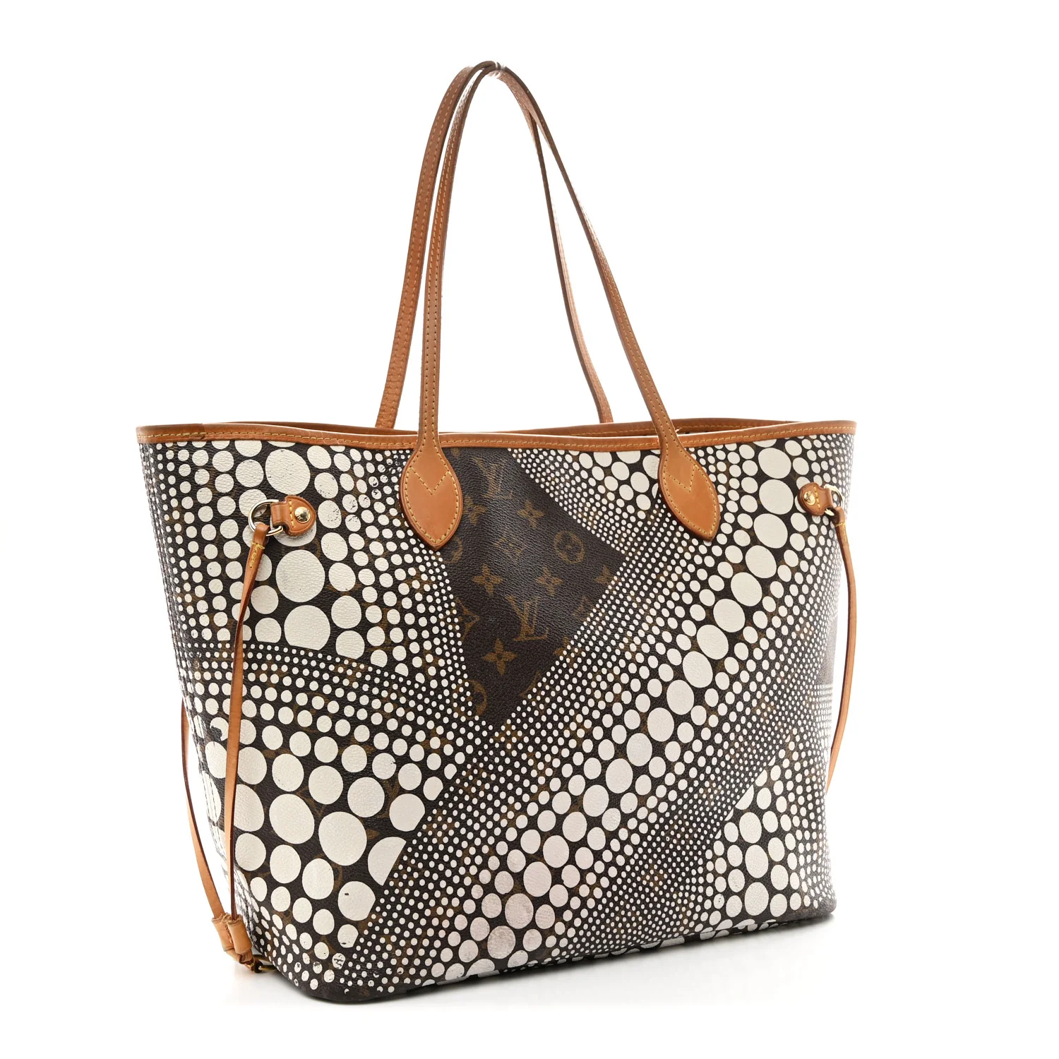 Monogram Kusama Waves Neverfull MM White - Image 4