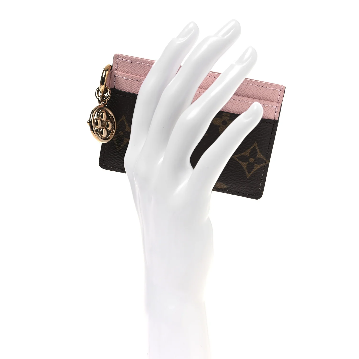 Monogram LV Charms Card Holder Rose Ballerine - Image 2
