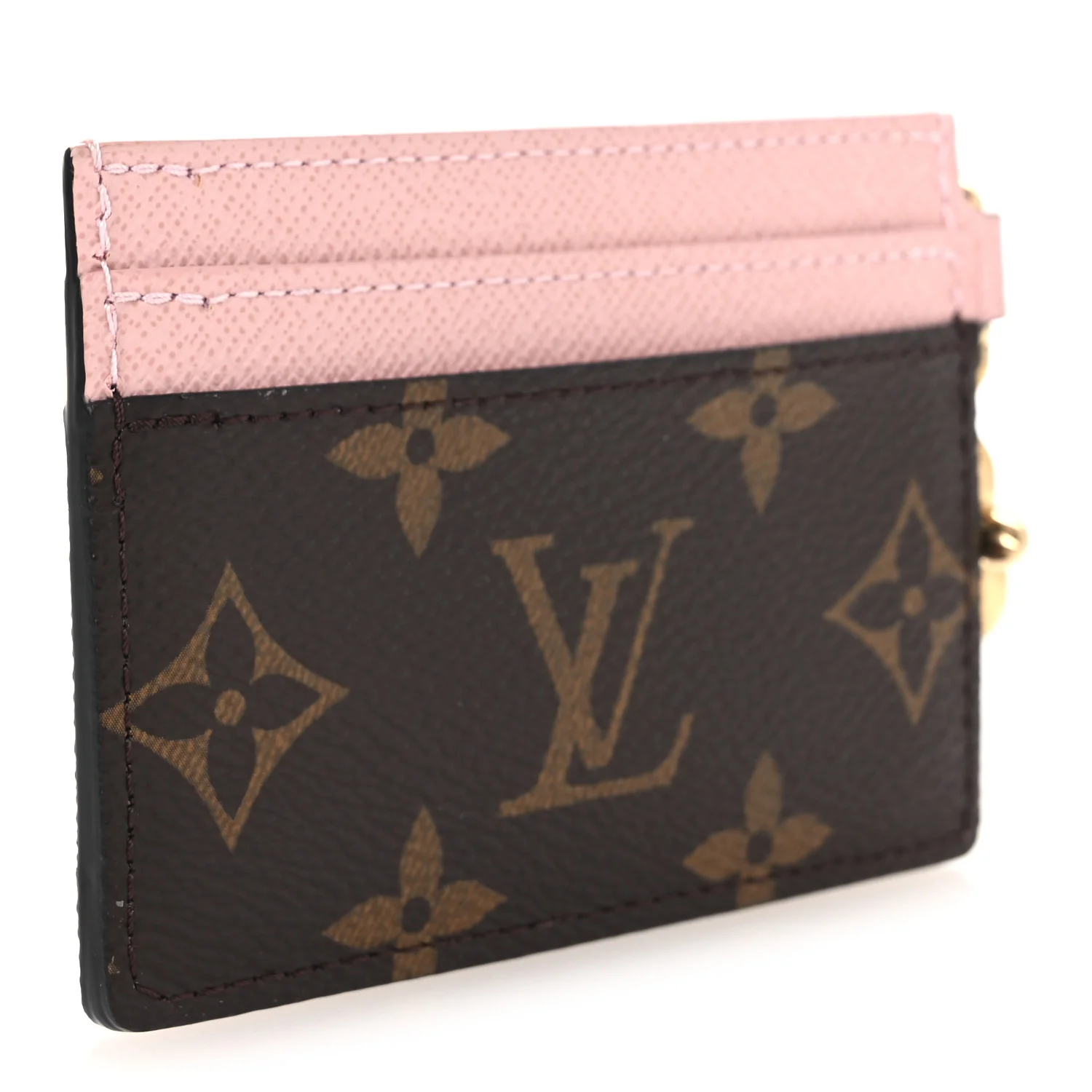 Monogram LV Charms Card Holder Rose Ballerine - Image 3