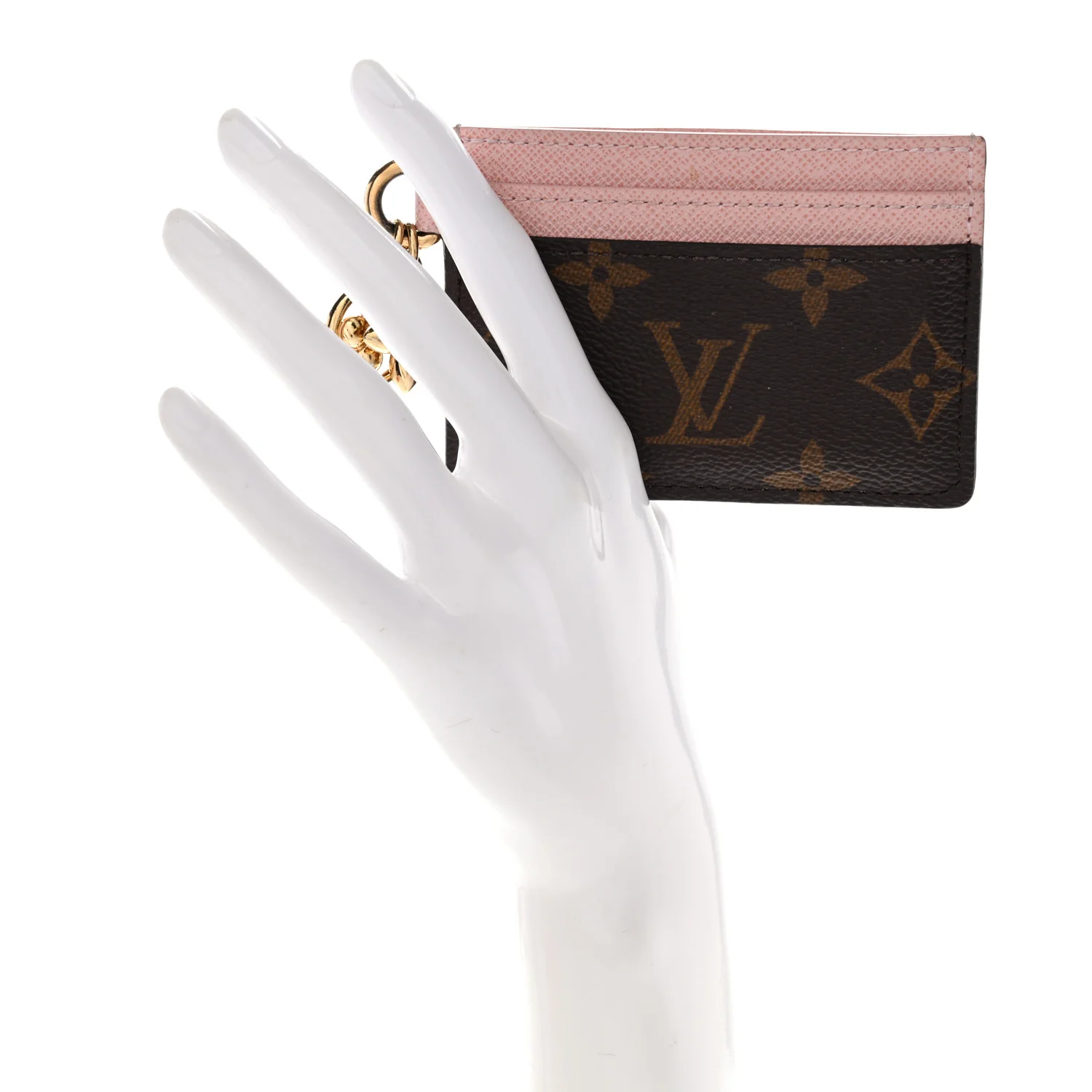 Monogram LV Charms Card Holder Rose Ballerine - Image 2