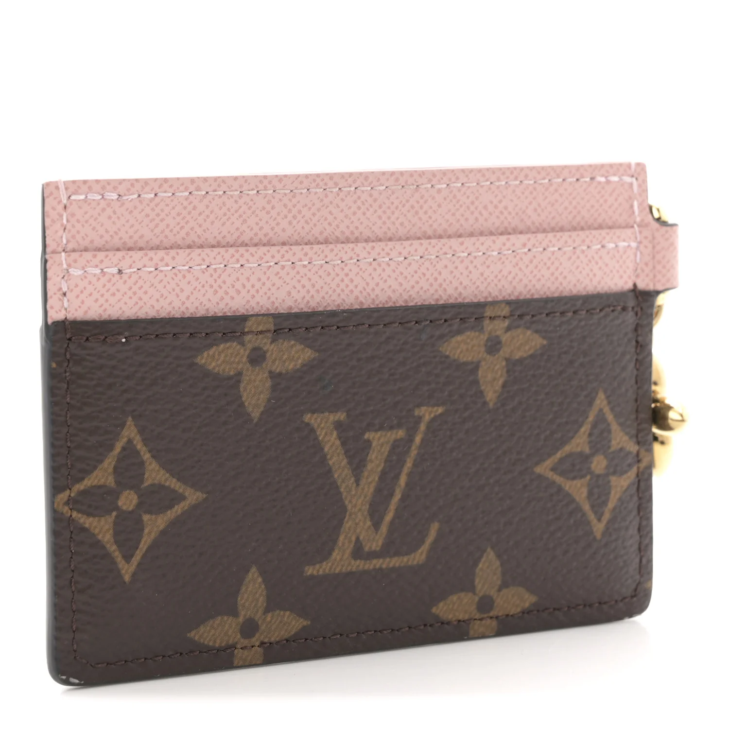 Monogram LV Charms Card Holder Rose Ballerine - Image 3