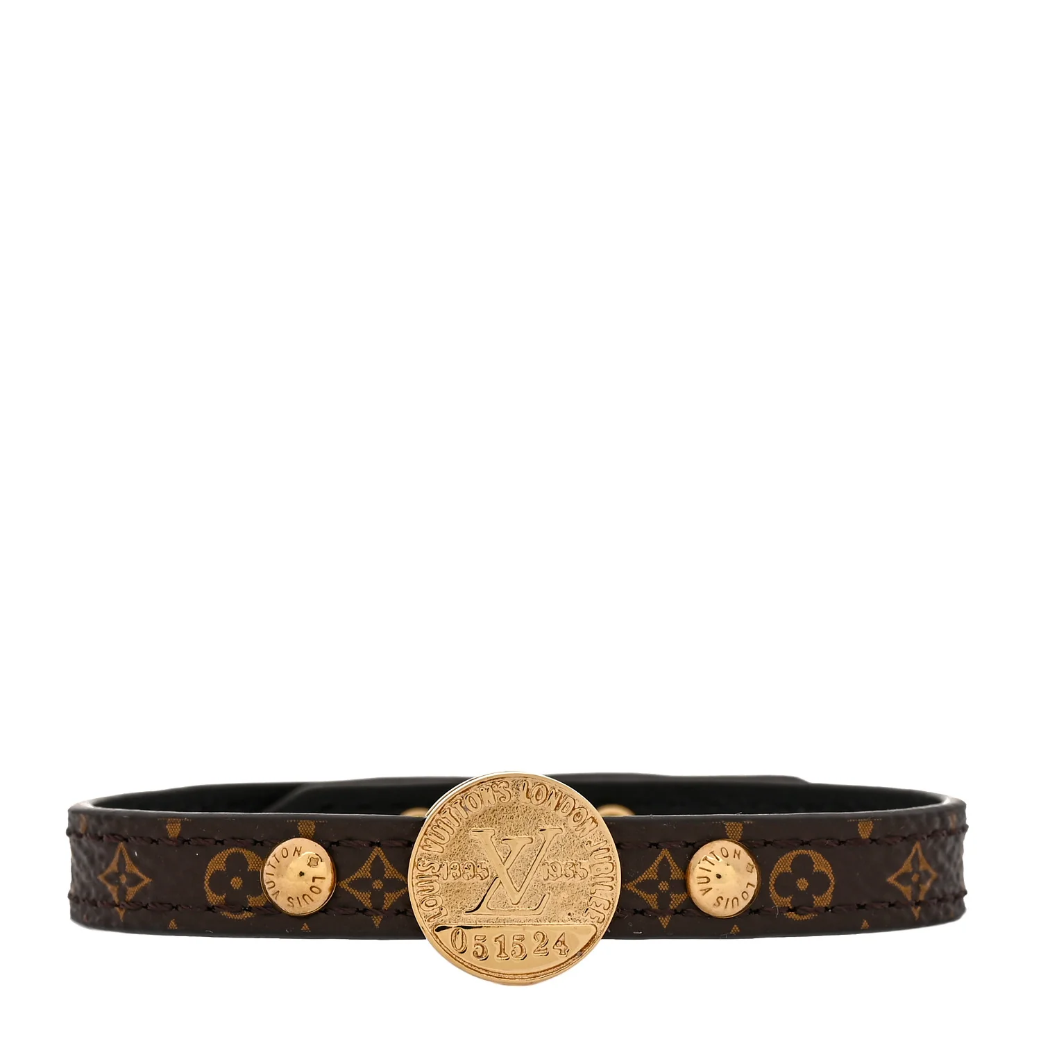 Monogram LV Circle Reversible Bracelet 17 Black