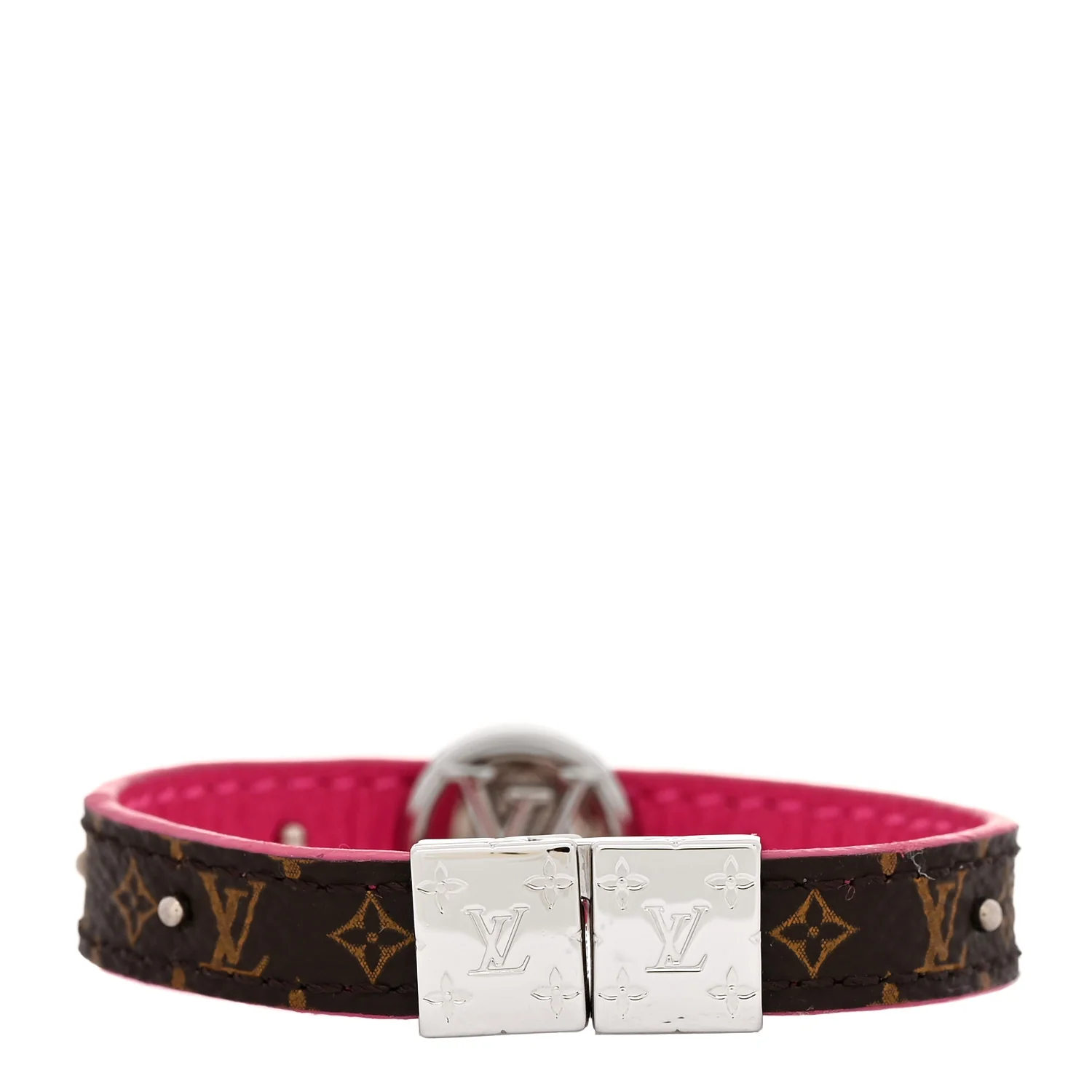 Monogram LV Circle Reversible Bracelet 17 Rose Falbala - Image 4