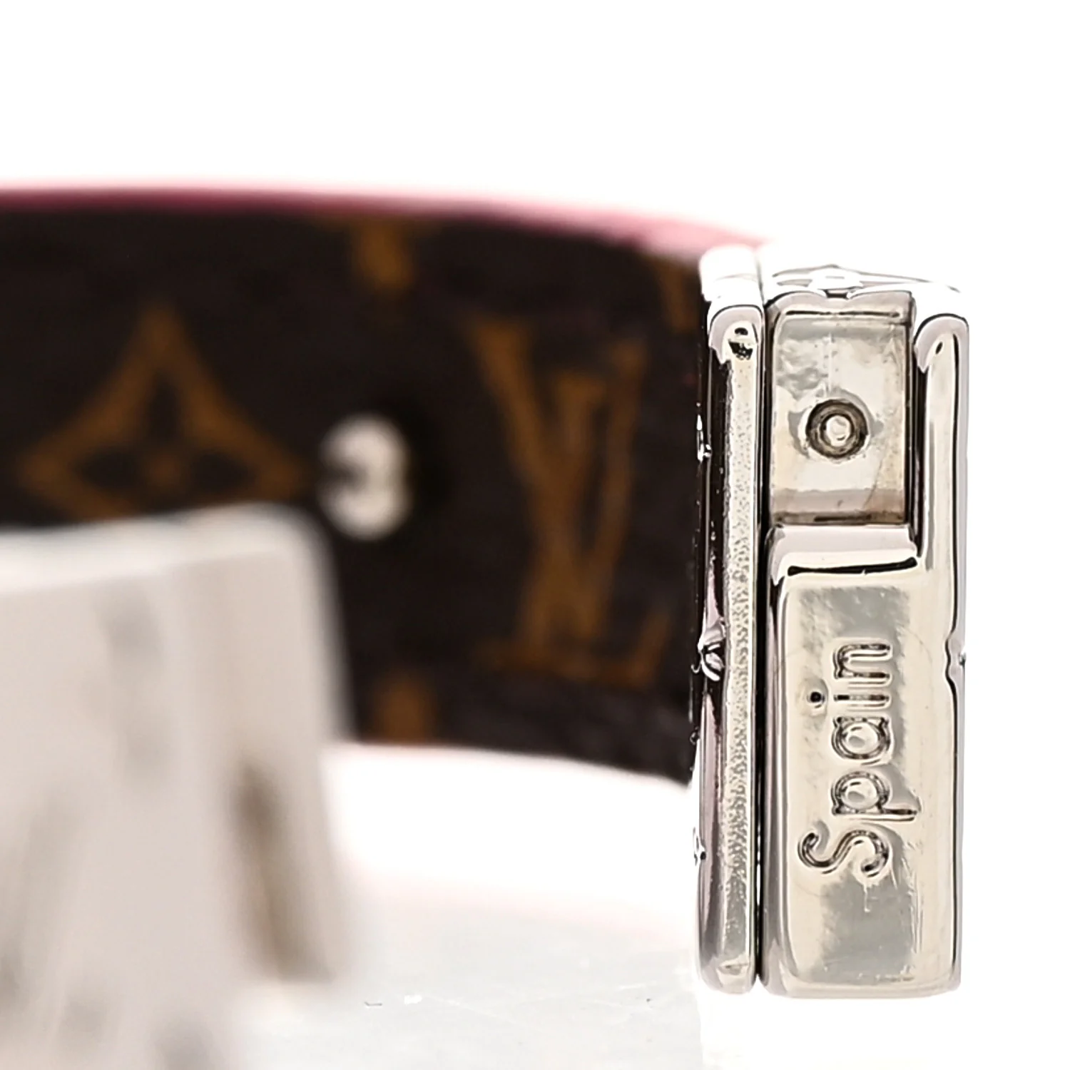 Monogram LV Circle Reversible Bracelet 17 Rose Falbala - Image 5