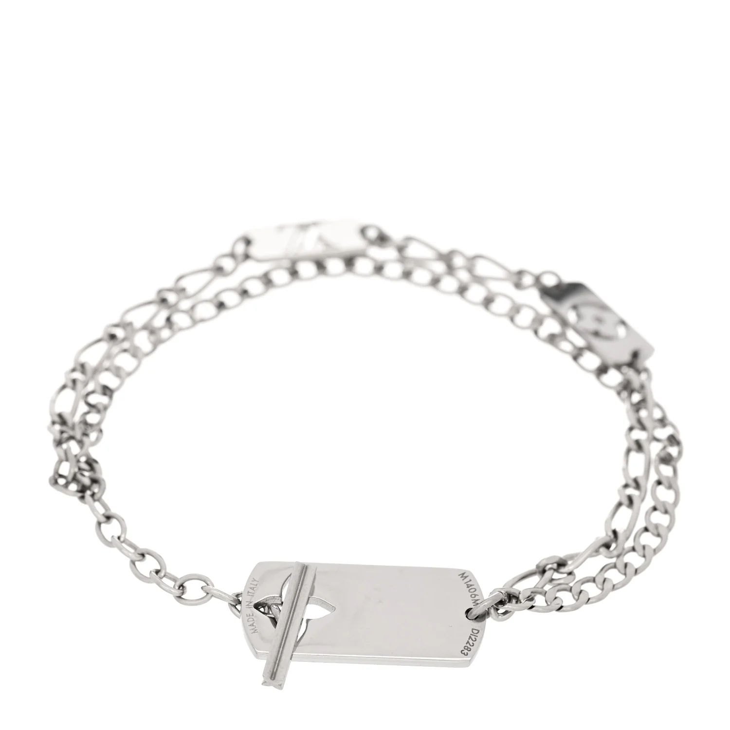 Monogram LV Double Chain Bracelet Silver - Image 2