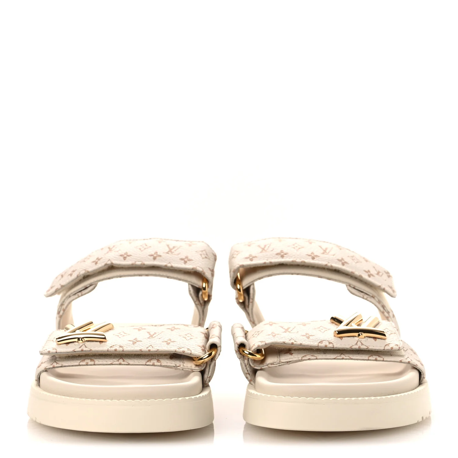 Monogram LV Sunset Comfort Flat Sandals 40 Dune Beige - Image 3