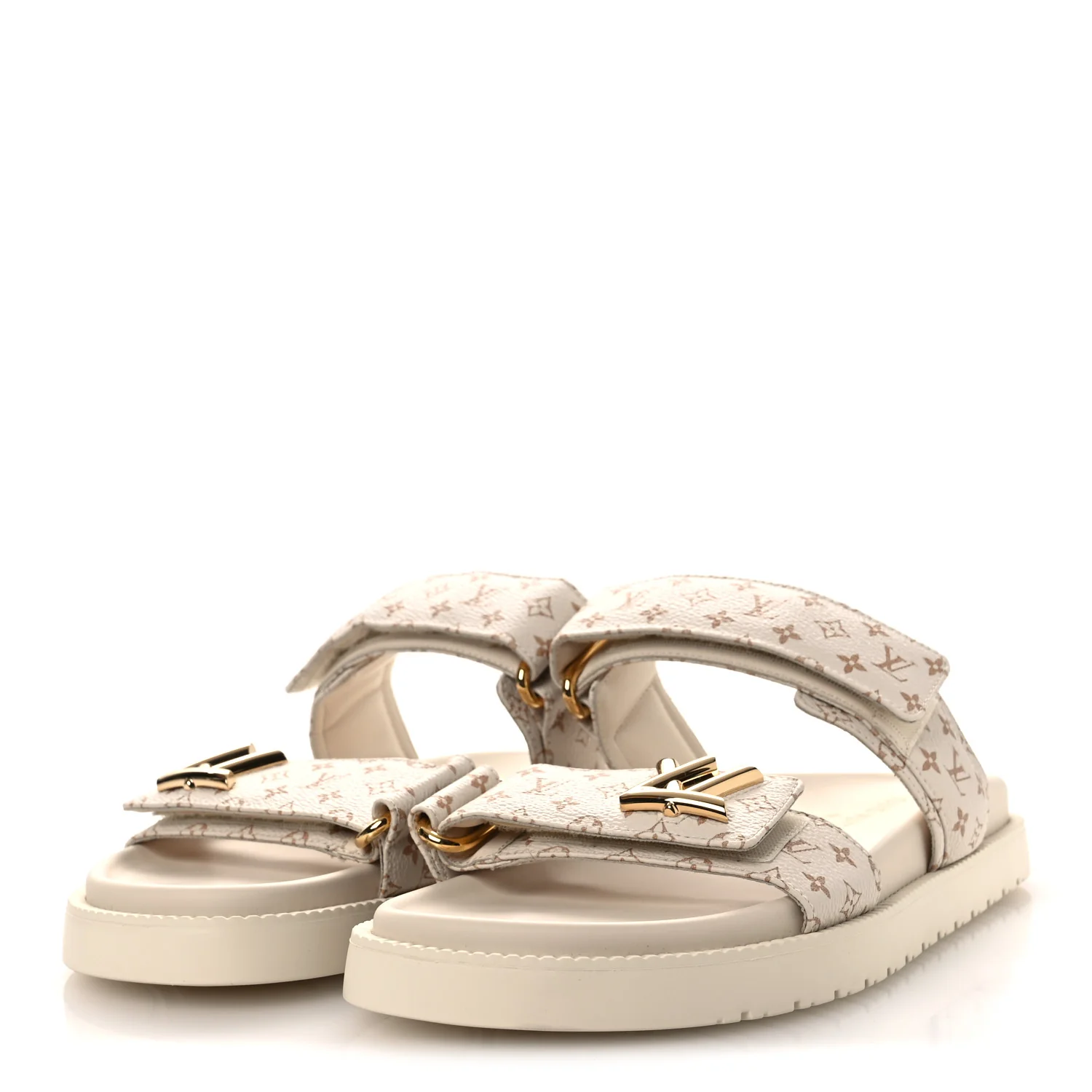 Monogram LV Sunset Comfort Flat Sandals 40 Dune Beige - Image 4