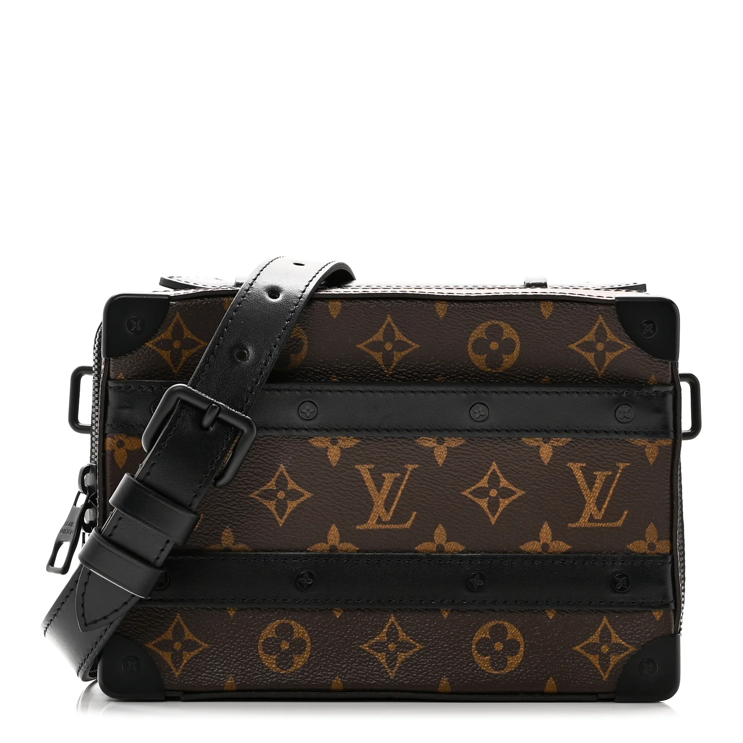 Monogram Macassar Handle Soft Trunk Black