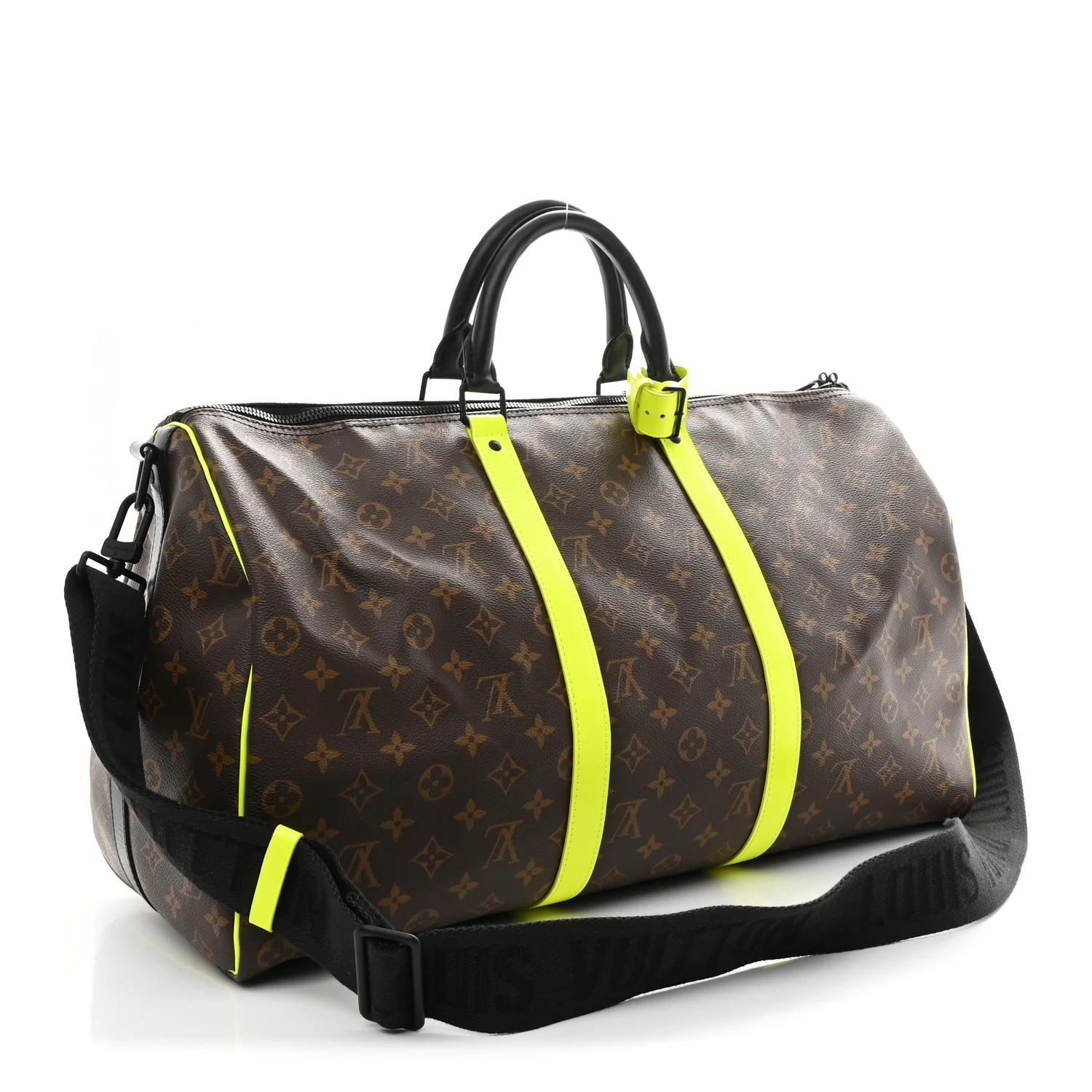 Monogram Macassar Keepall Bandouliere 50 Florescent Yellow - Image 2