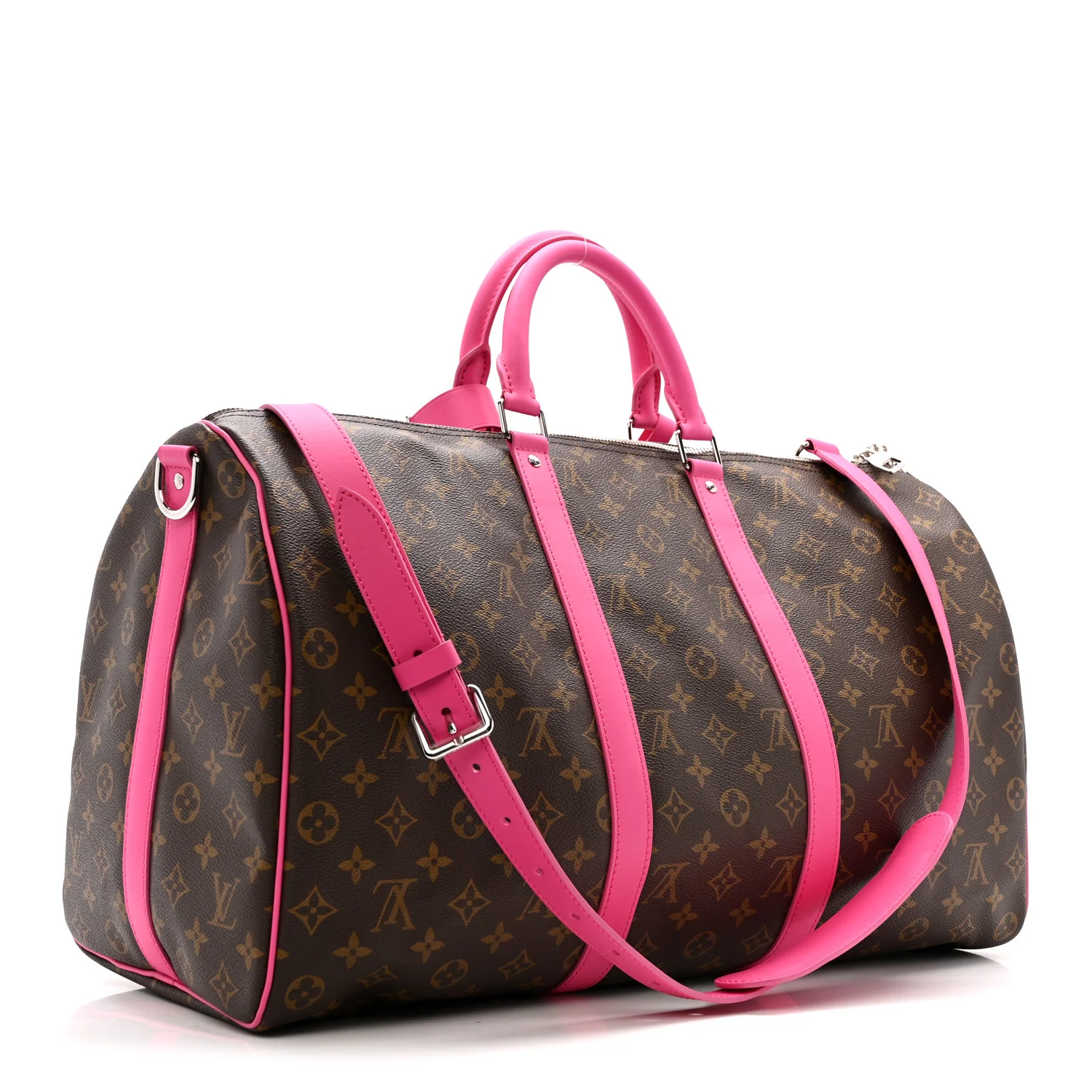 Monogram Macassar Keepall Bandouliere 50 Fuchsia - Image 2