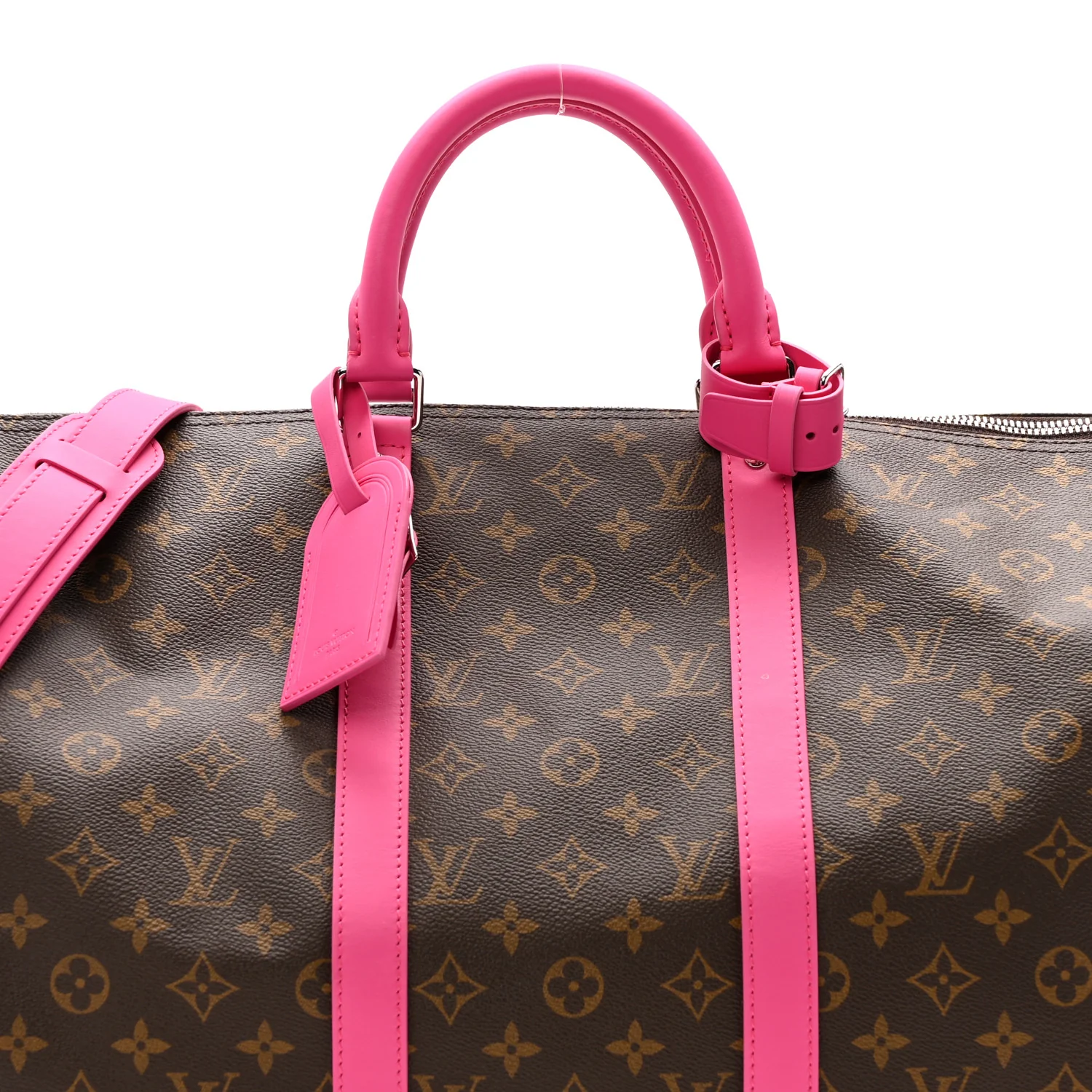 Monogram Macassar Keepall Bandouliere 50 Fuchsia - Image 5