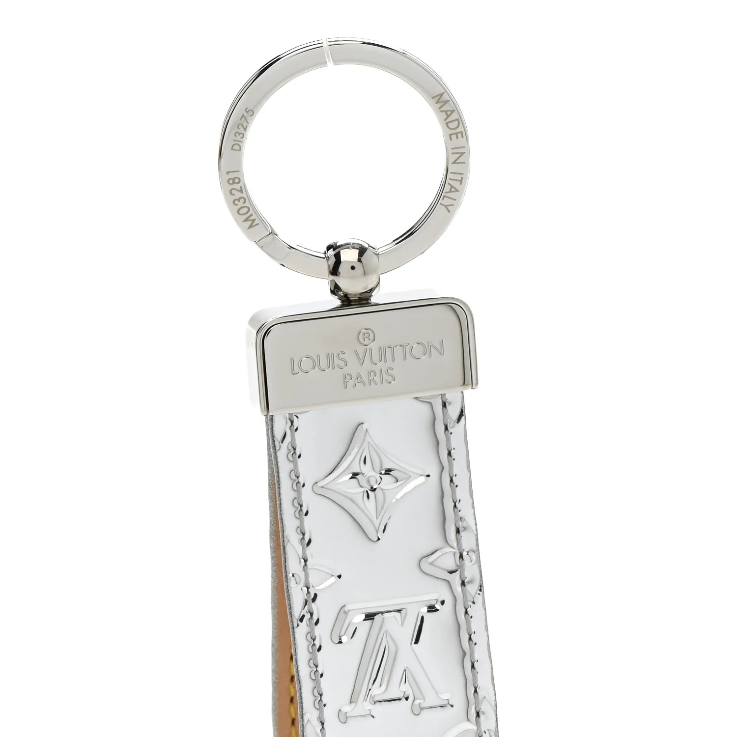 Monogram Mirror Dragonne Bag Charm Key Holder Silver - Image 3