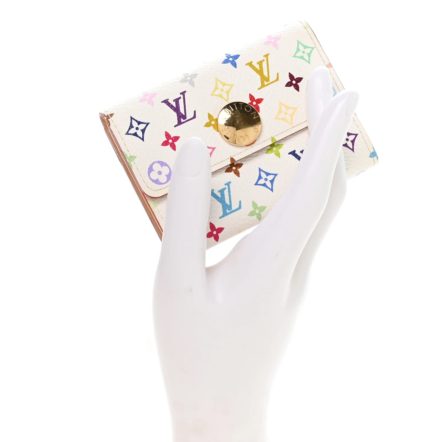 Monogram Multicolor Business Card Holder White - Image 2
