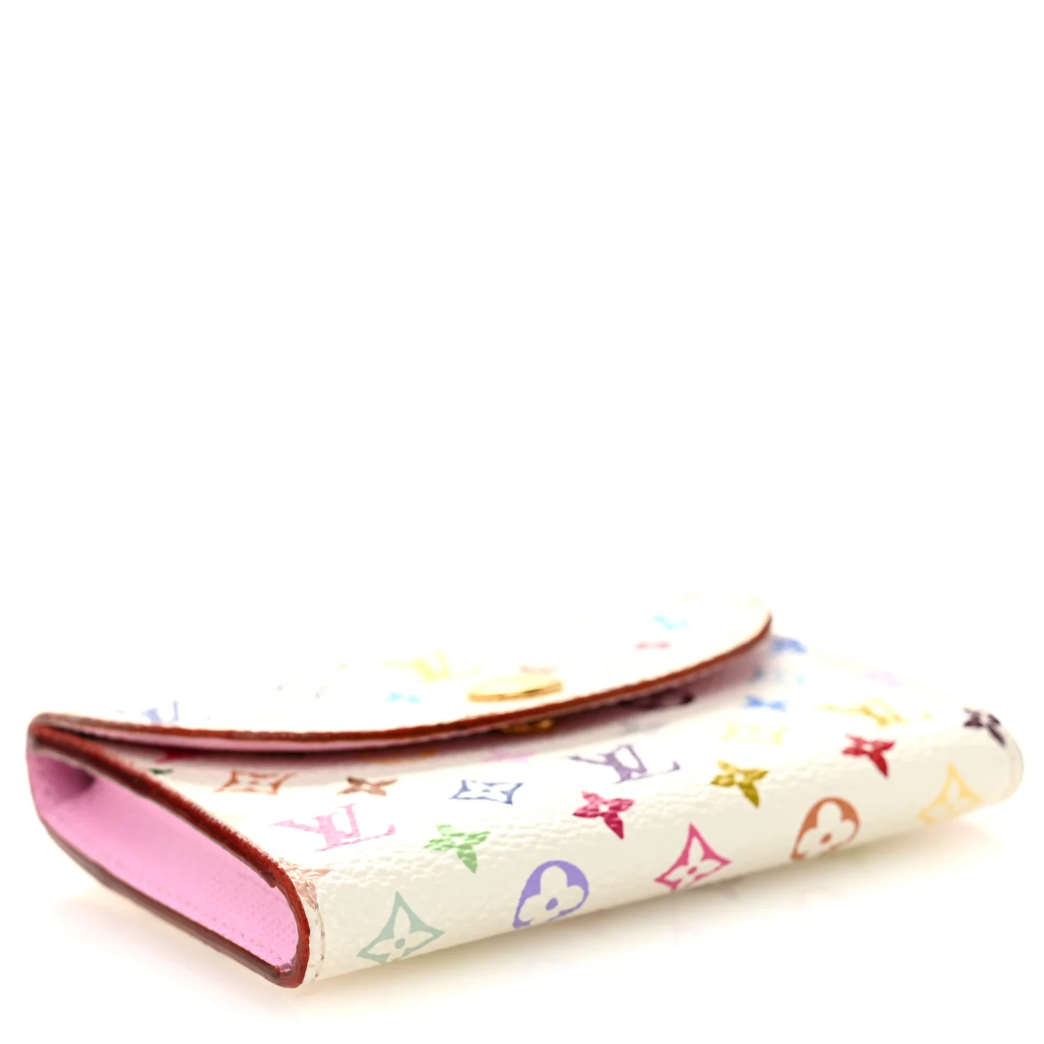Monogram Multicolor Business Card Holder White Litchi - Image 4