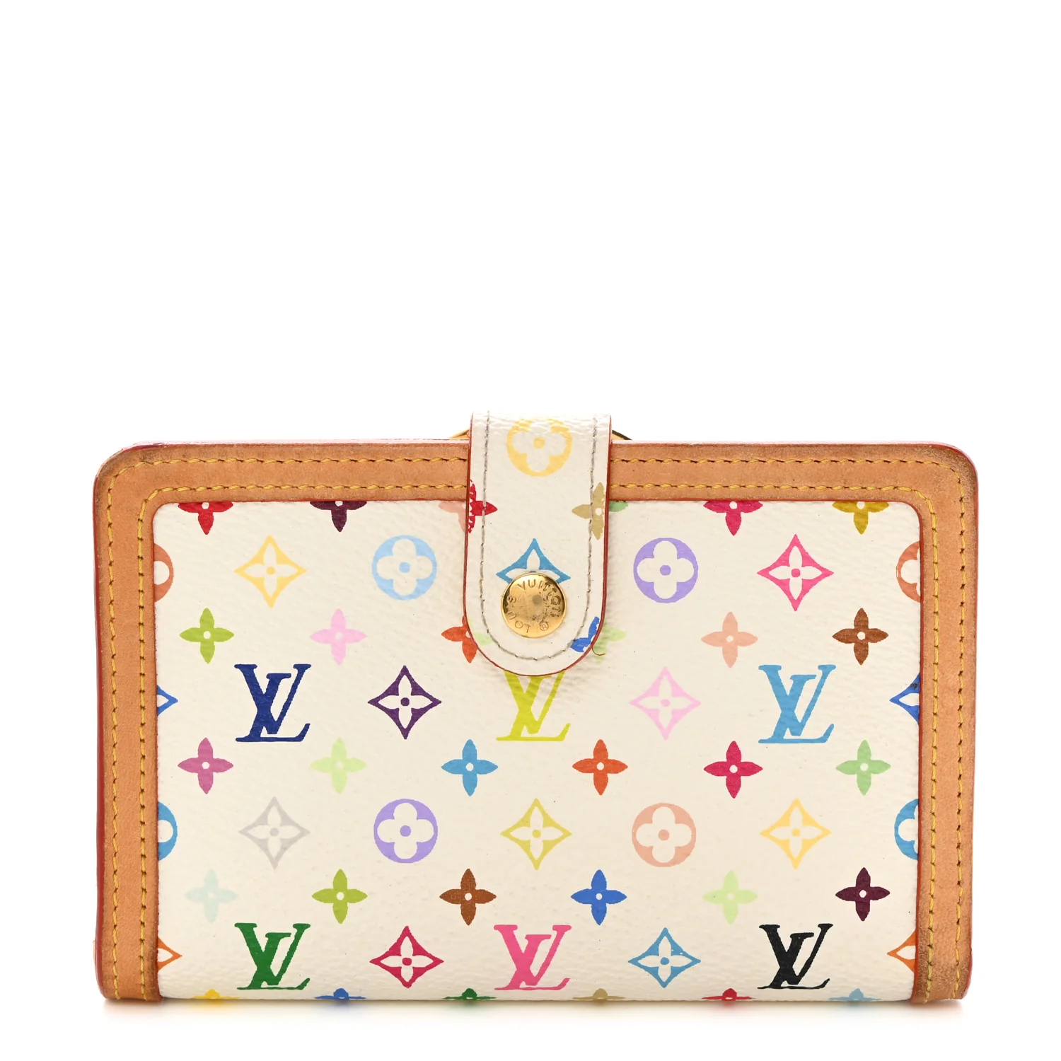 Monogram Multicolor French Purse Wallet White