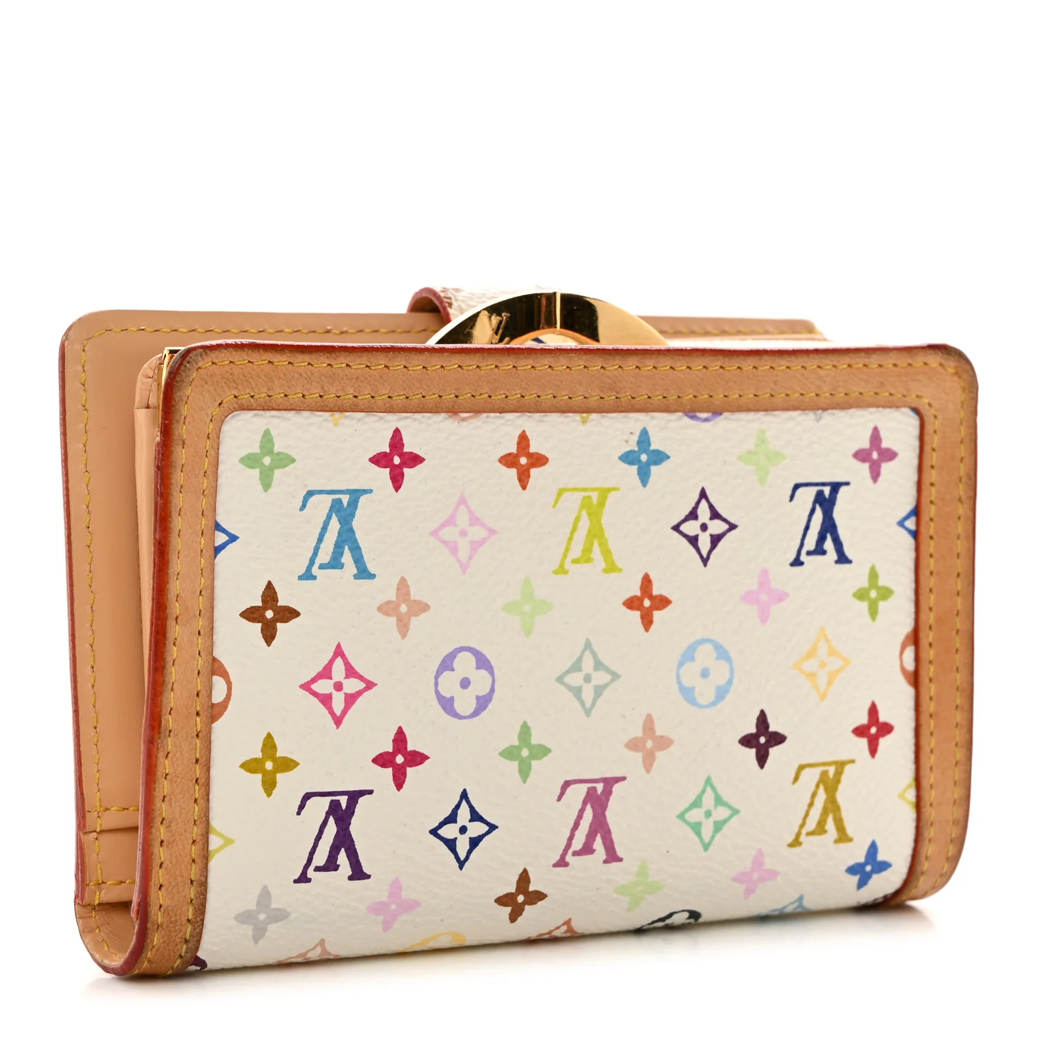 Monogram Multicolor French Purse Wallet White - Image 3
