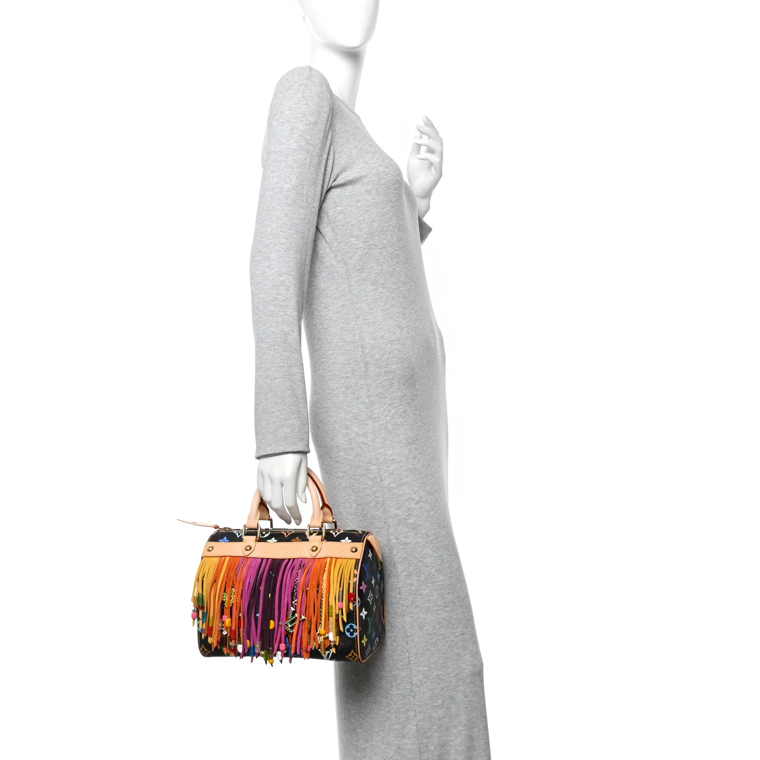 Monogram Multicolor Fringe Speedy 25 Black - Image 2
