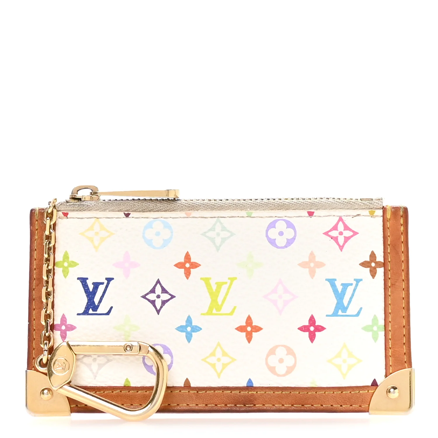 Monogram Multicolor Key Pouch White