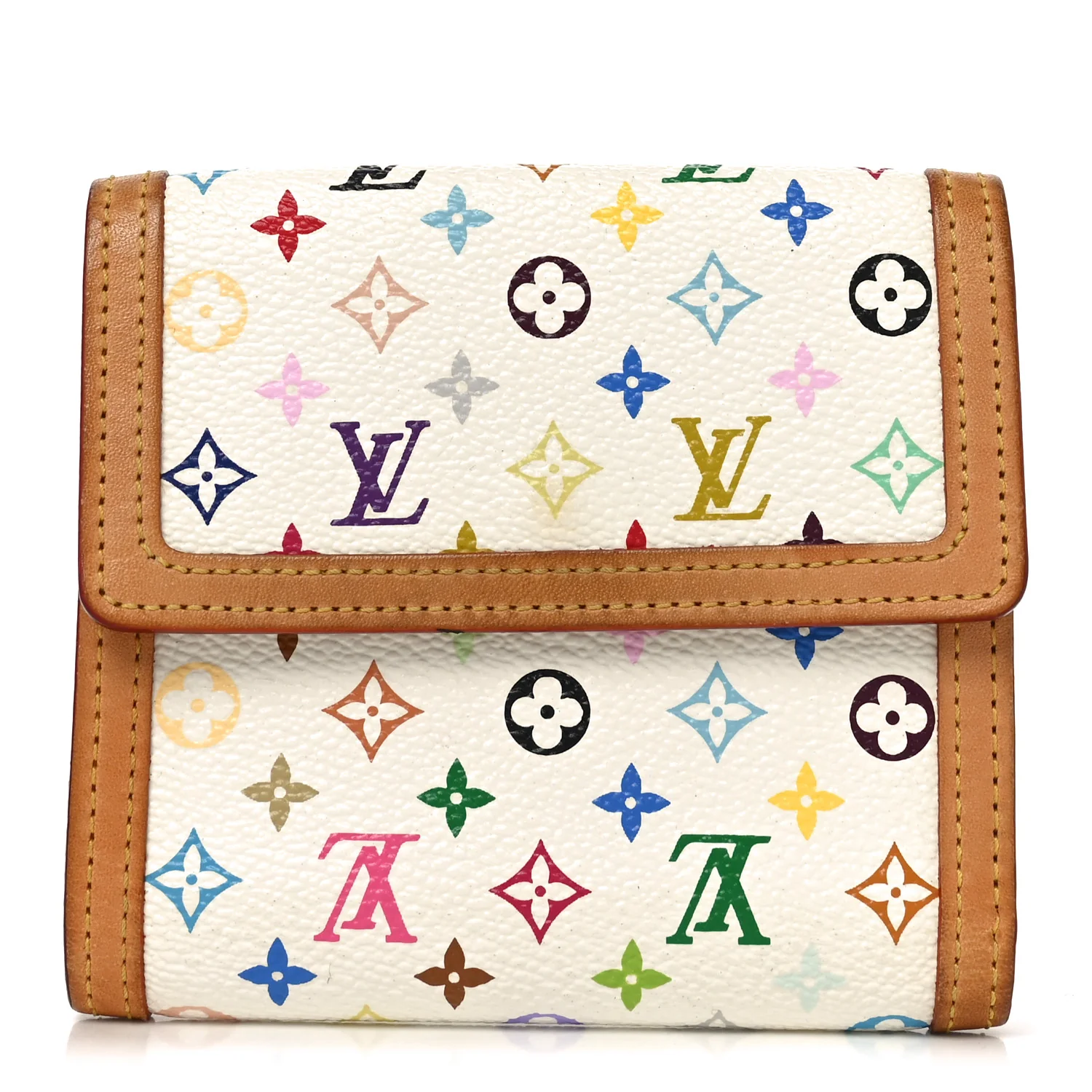 Monogram Multicolor Porte-Monnaie Billets Wallet White