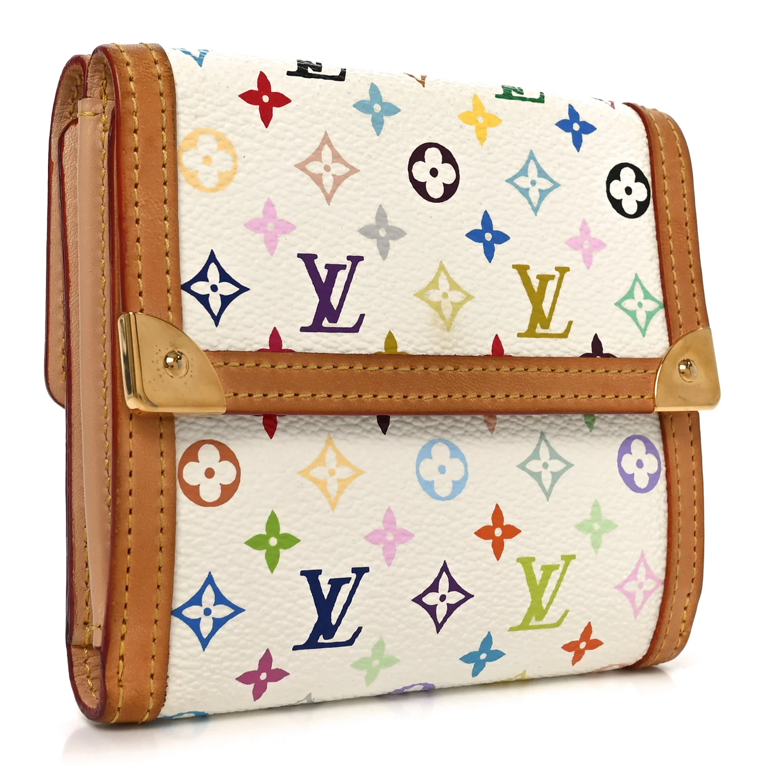 Monogram Multicolor Porte-Monnaie Billets Wallet White - Image 3