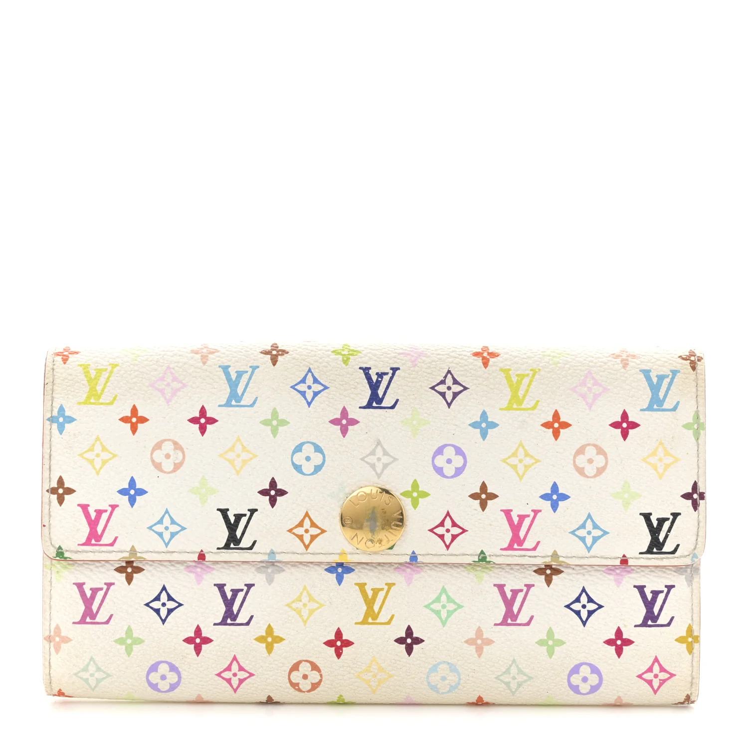Monogram Multicolor Sarah Wallet White