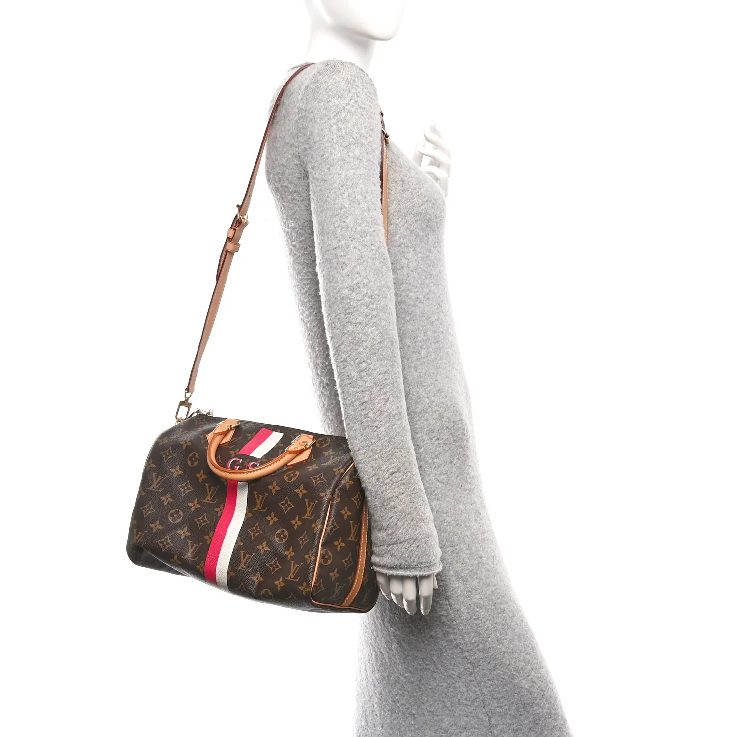 Monogram My LV Heritage Speedy Bandouliere 30 Fuchsia White - Image 2
