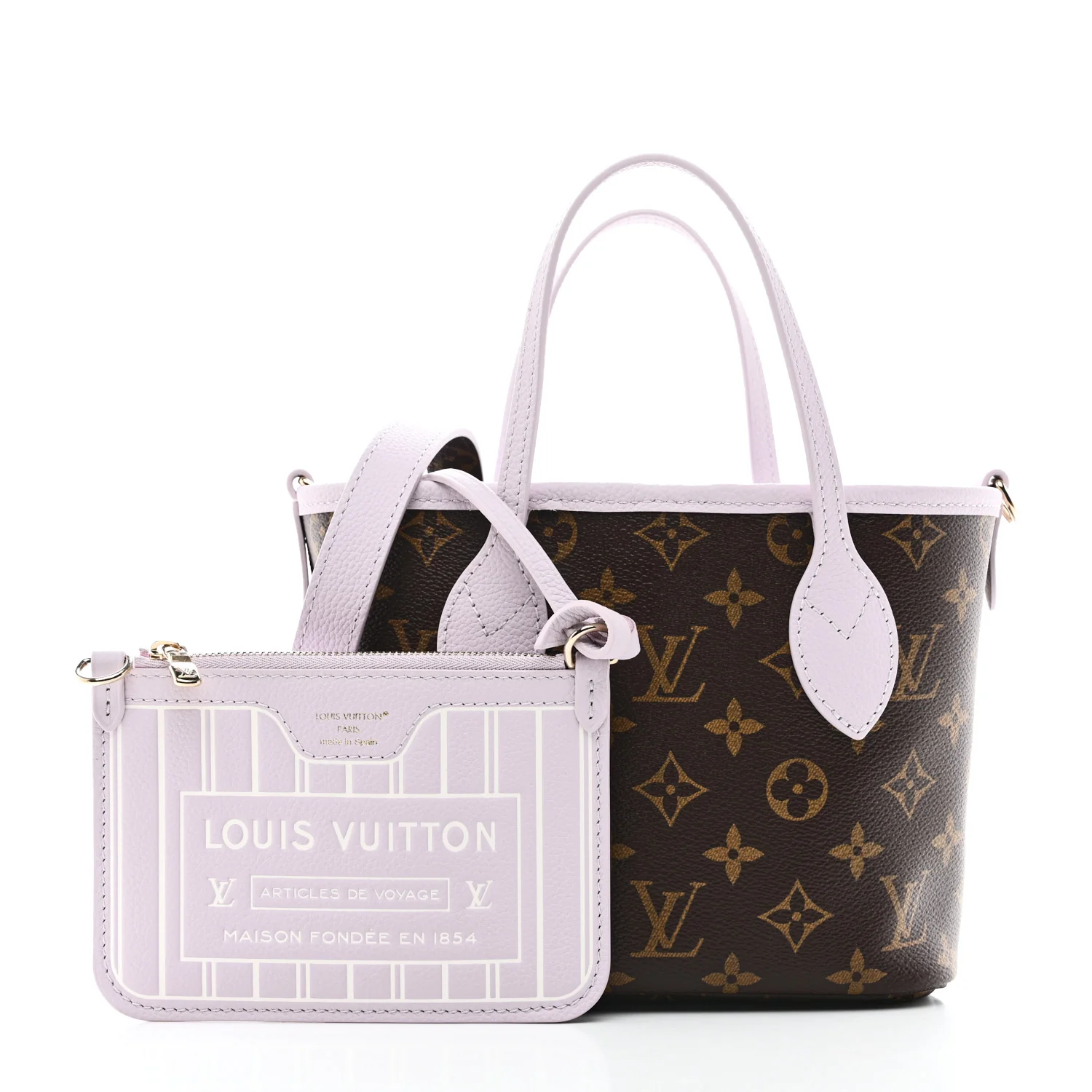 Monogram Neverfull Inside Out Bandouliere BB Misty Lilac - Image 4