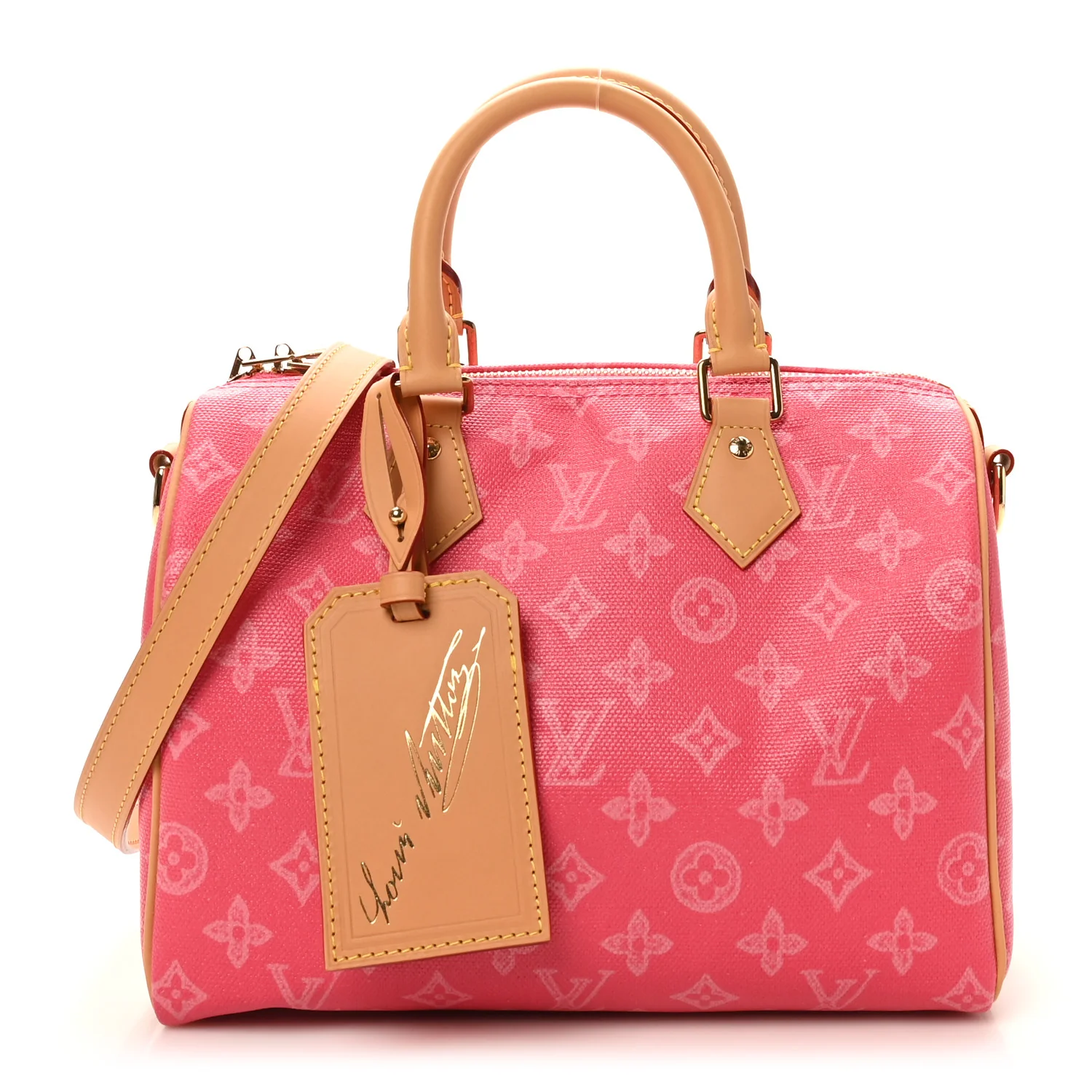 Monogram Origine Speedy Bandouliere 25 Rose Ruban