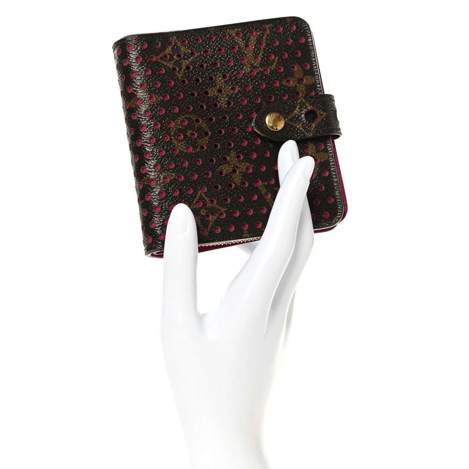 Monogram Perforated Compact Zipped Wallet Fuchsia - Image 2