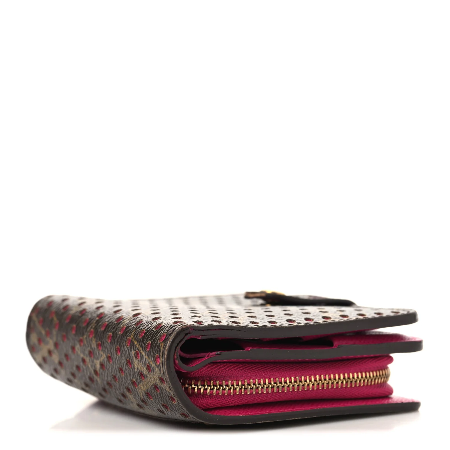 Monogram Perforated Compact Zipped Wallet Fuchsia - Image 4