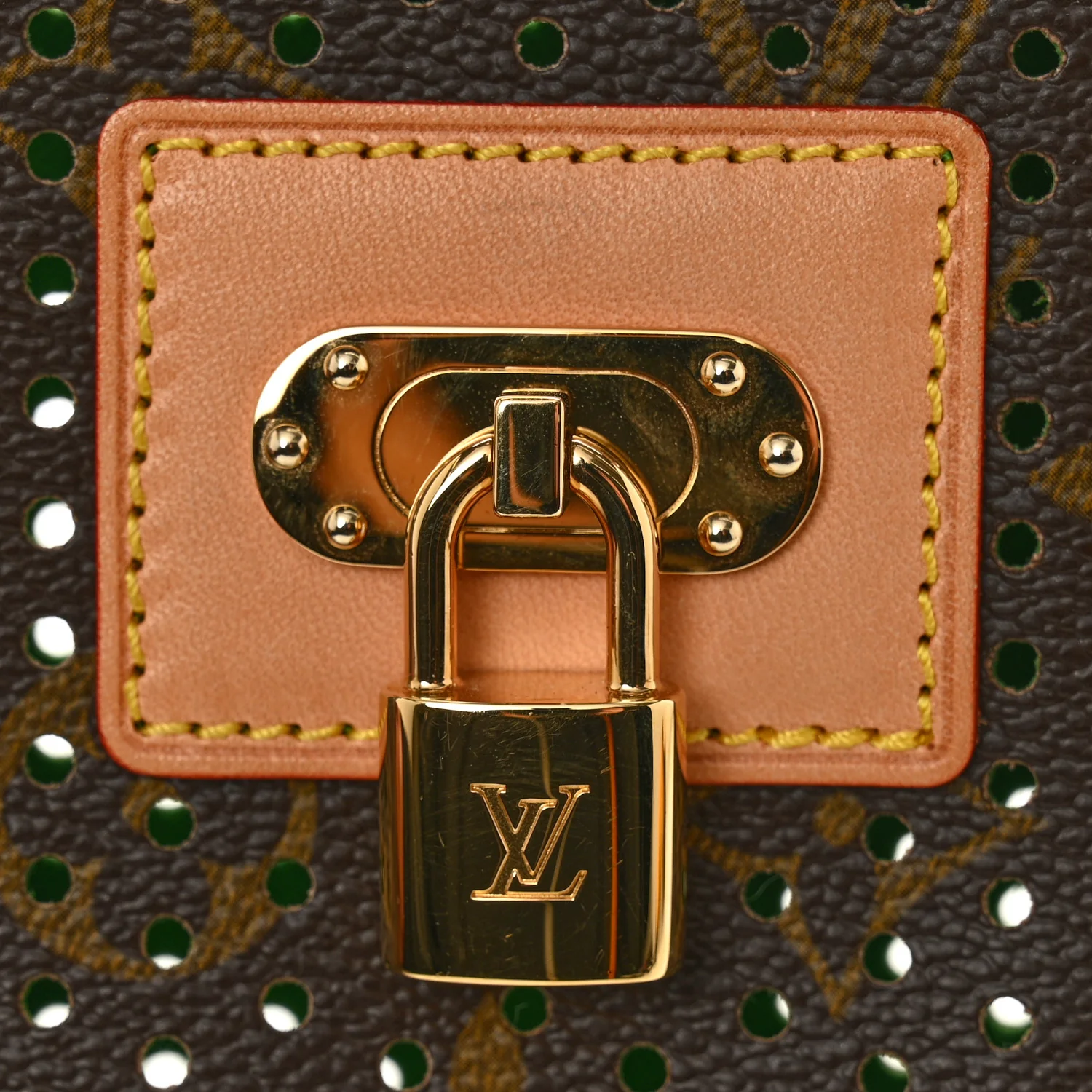 Monogram Perforated Pochette Accessories Bag Green - Image 10