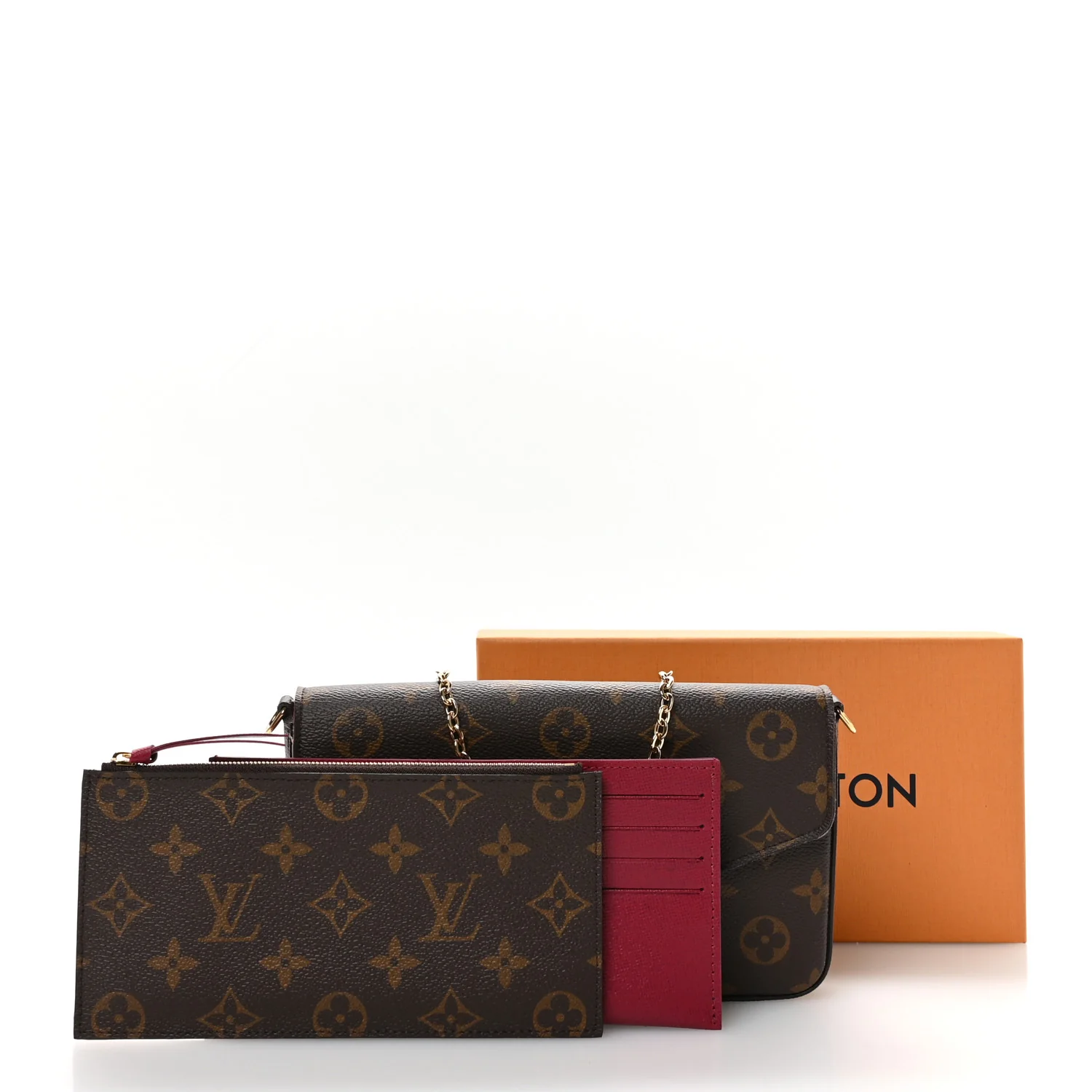 Monogram Pochette Felicie Chain Wallet Fuchsia - Image 11