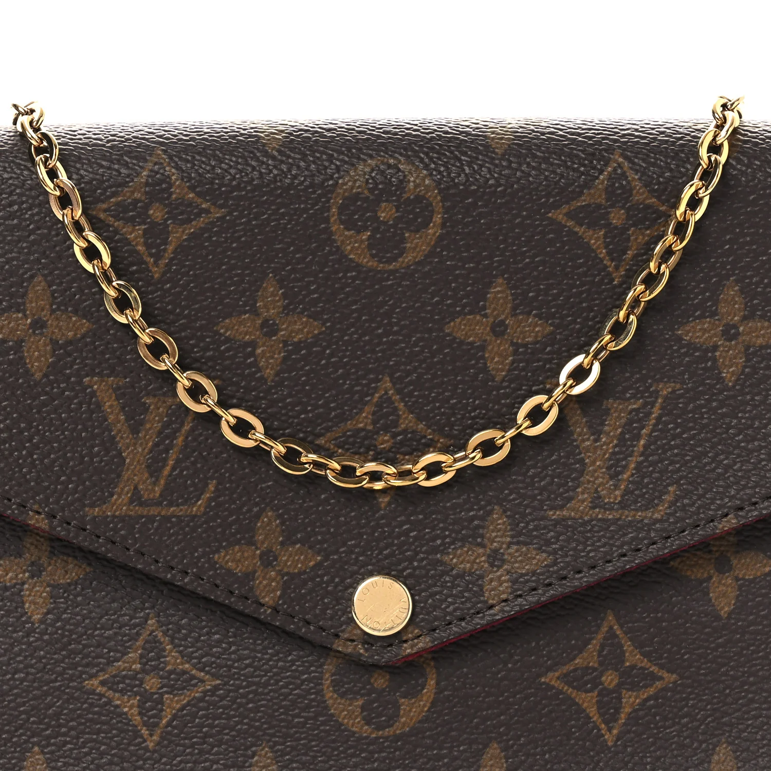 Monogram Pochette Felicie Chain Wallet Fuchsia - Image 8