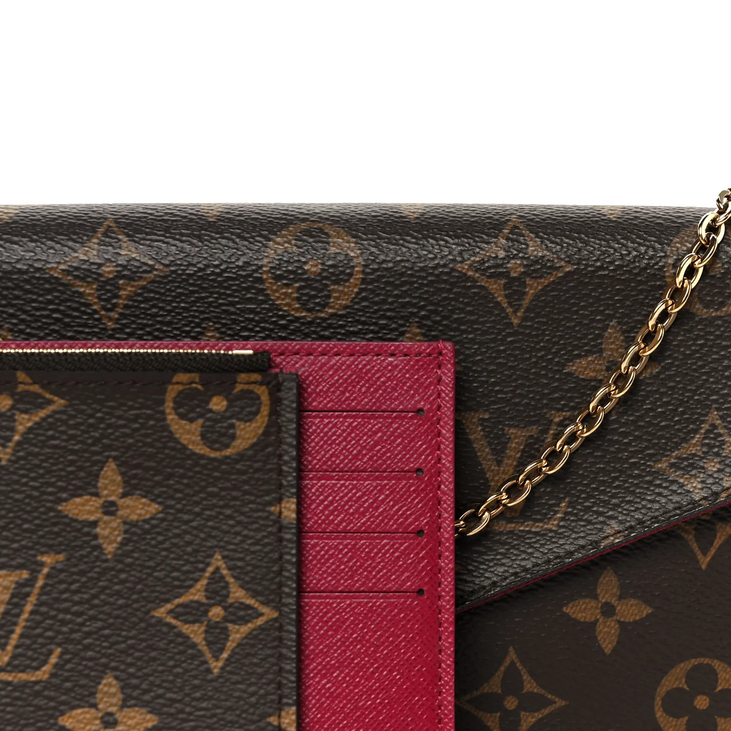 Monogram Pochette Felicie Chain Wallet Fuchsia - Image 13